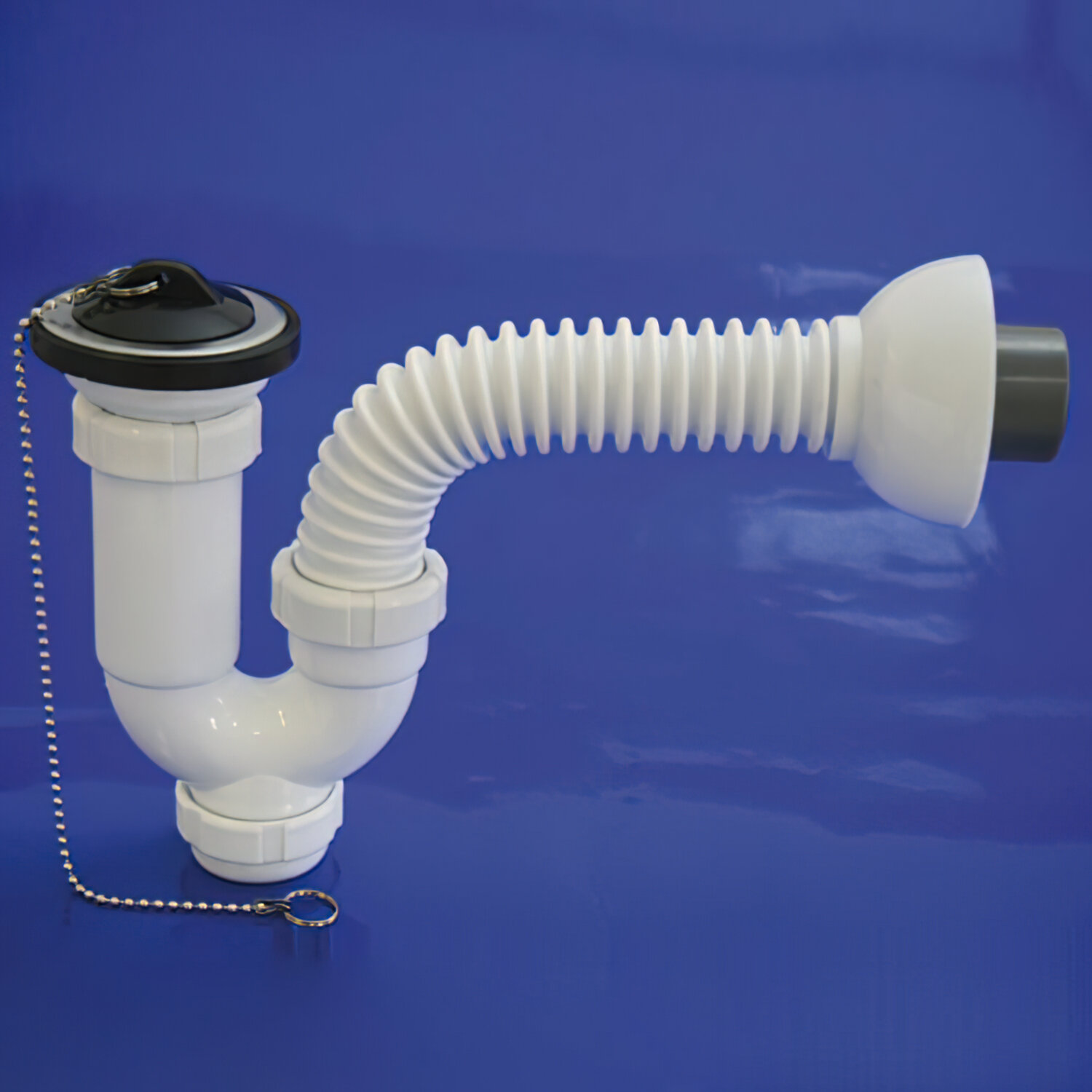 Sifon Curvo Extensible T-32-F Multiorientable  1 1/2, con V�lvula y Tap�n.