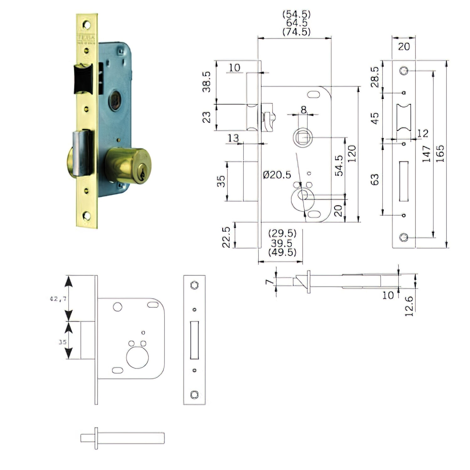 Cerradura Tesa 2001-hl/50