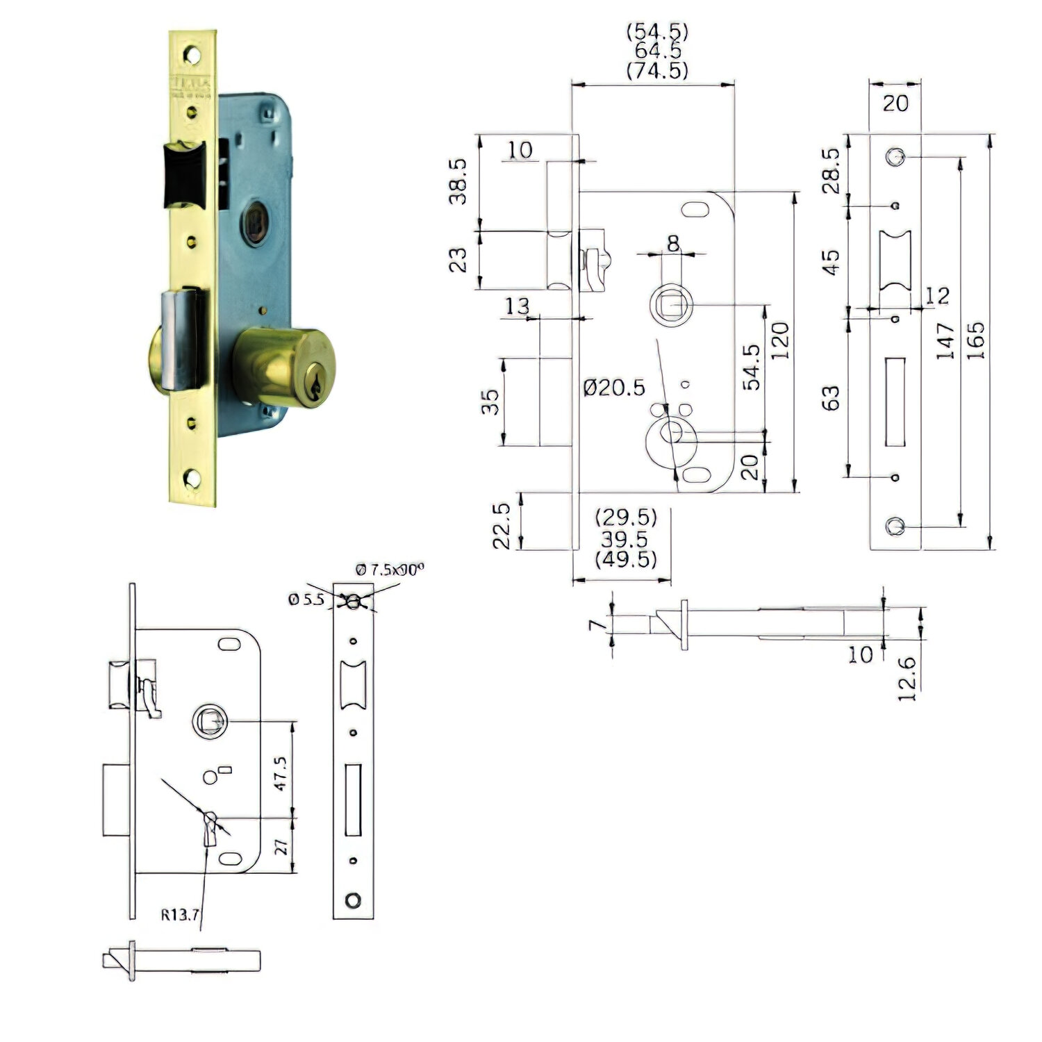 Cerradura Tesa 2002-hl/50