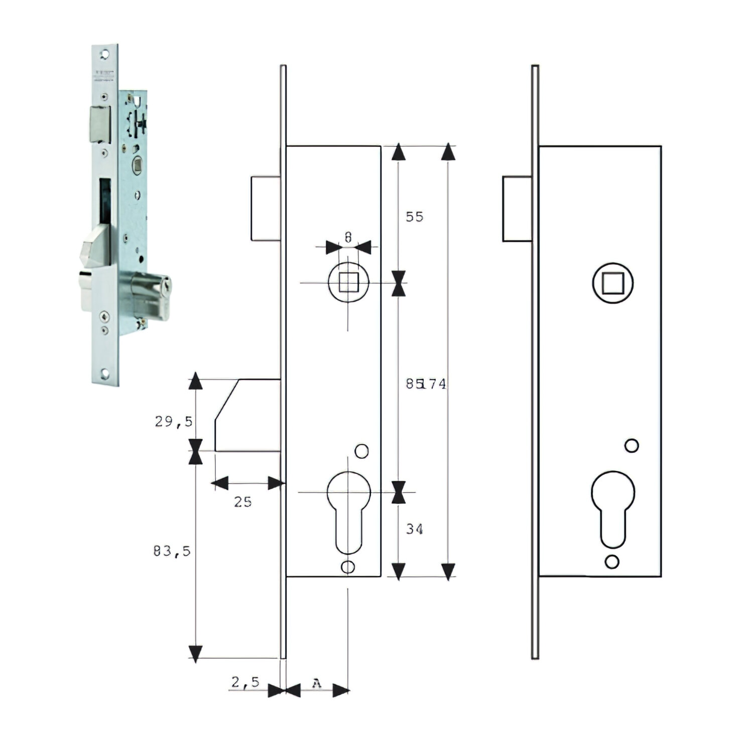 Cerradura Tesa 2219/25/3ai