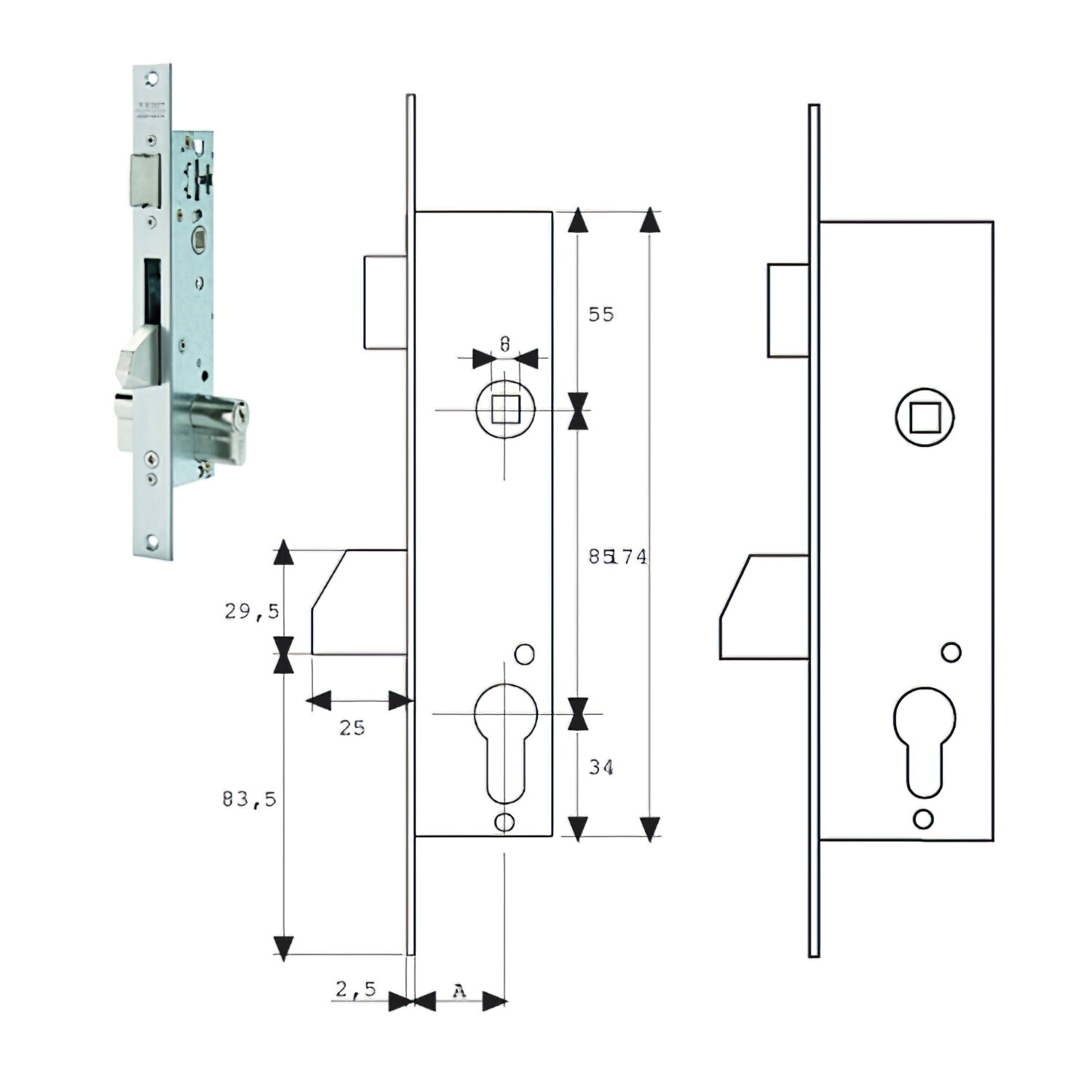 Cerradura Tesa 2210/30/3ai