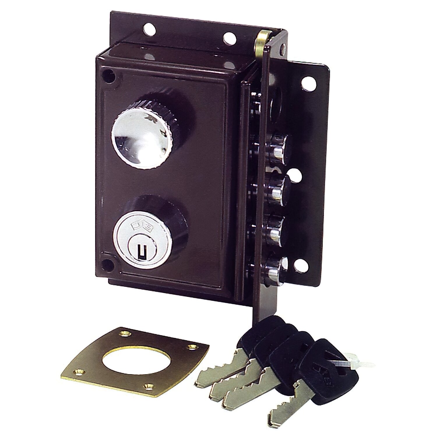 Cerradura Jis Seguridad 5240 11x7 Derecha Latonada