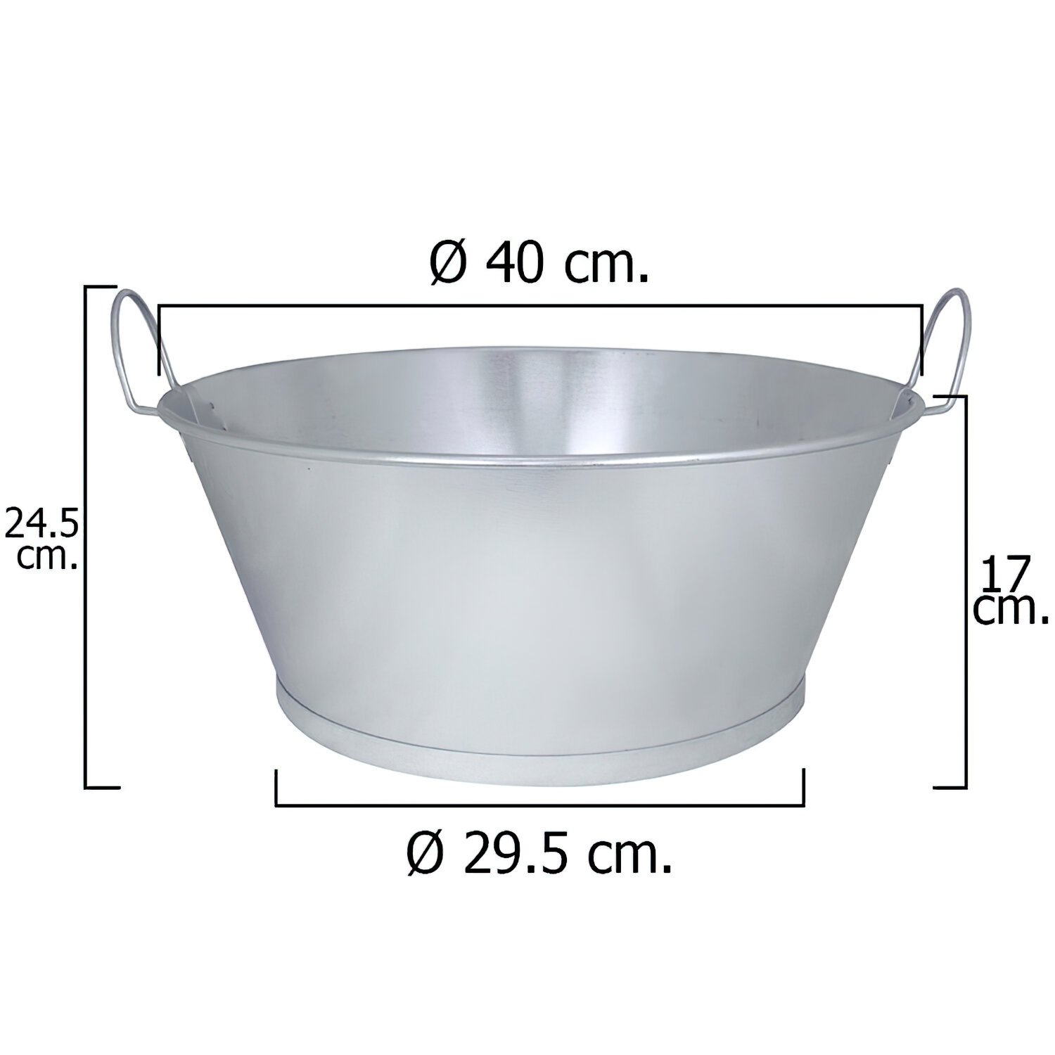Barre�o Galvanizado Ba�o  16"  40x17 cm. 14 Litros