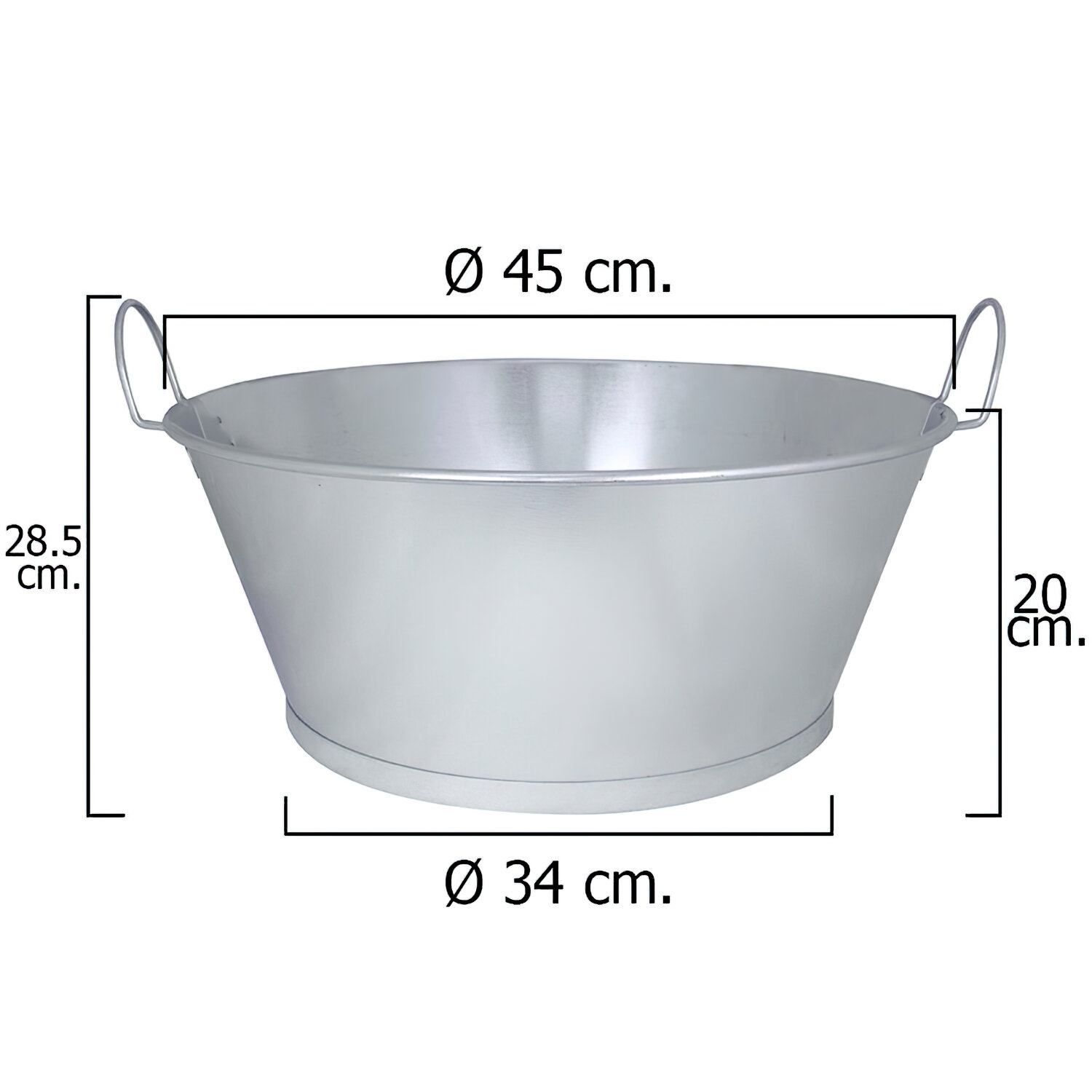 Barre�o Galvanizado Ba�o  18"  45x20 cm. 22 Litros