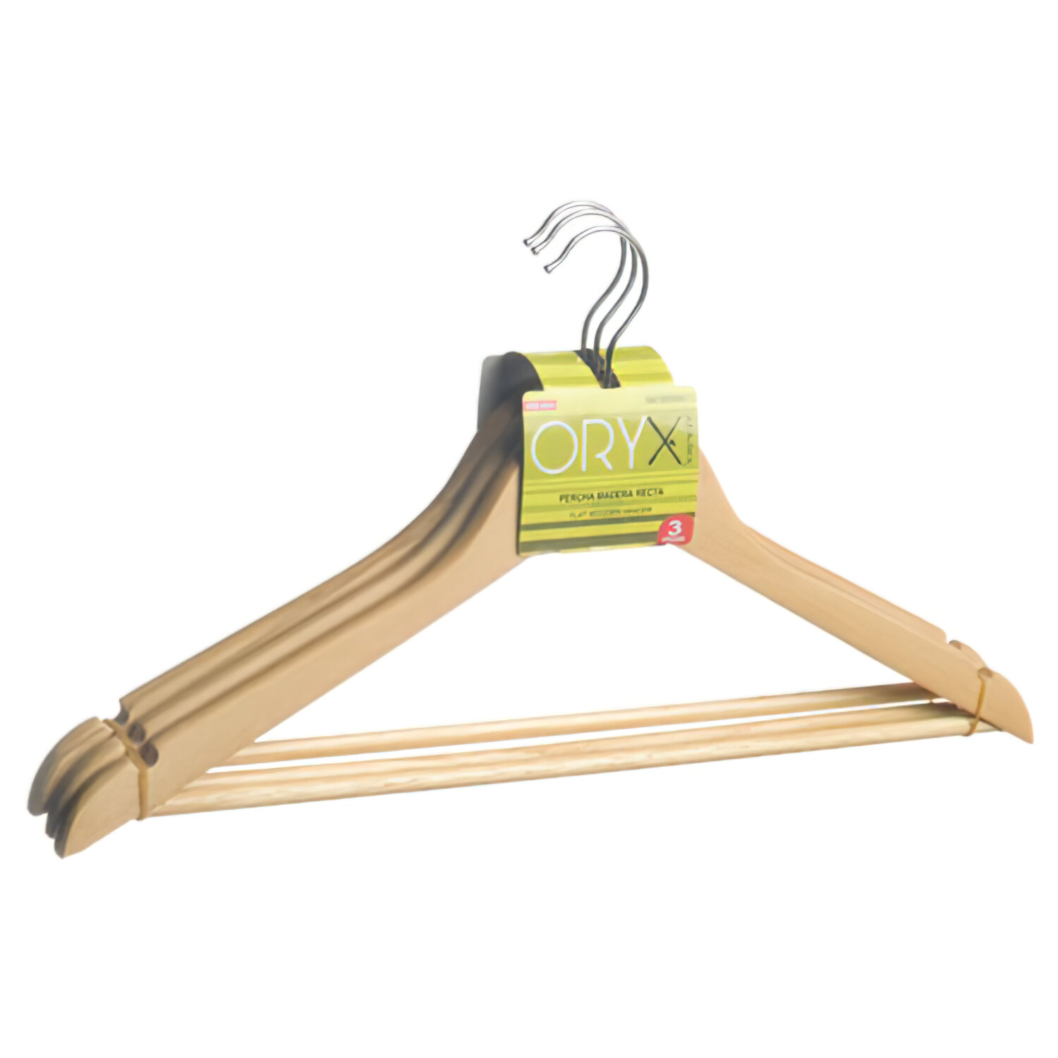 Percha Oryx Madera Recta 450 mm. (Pack 3 Piezas)