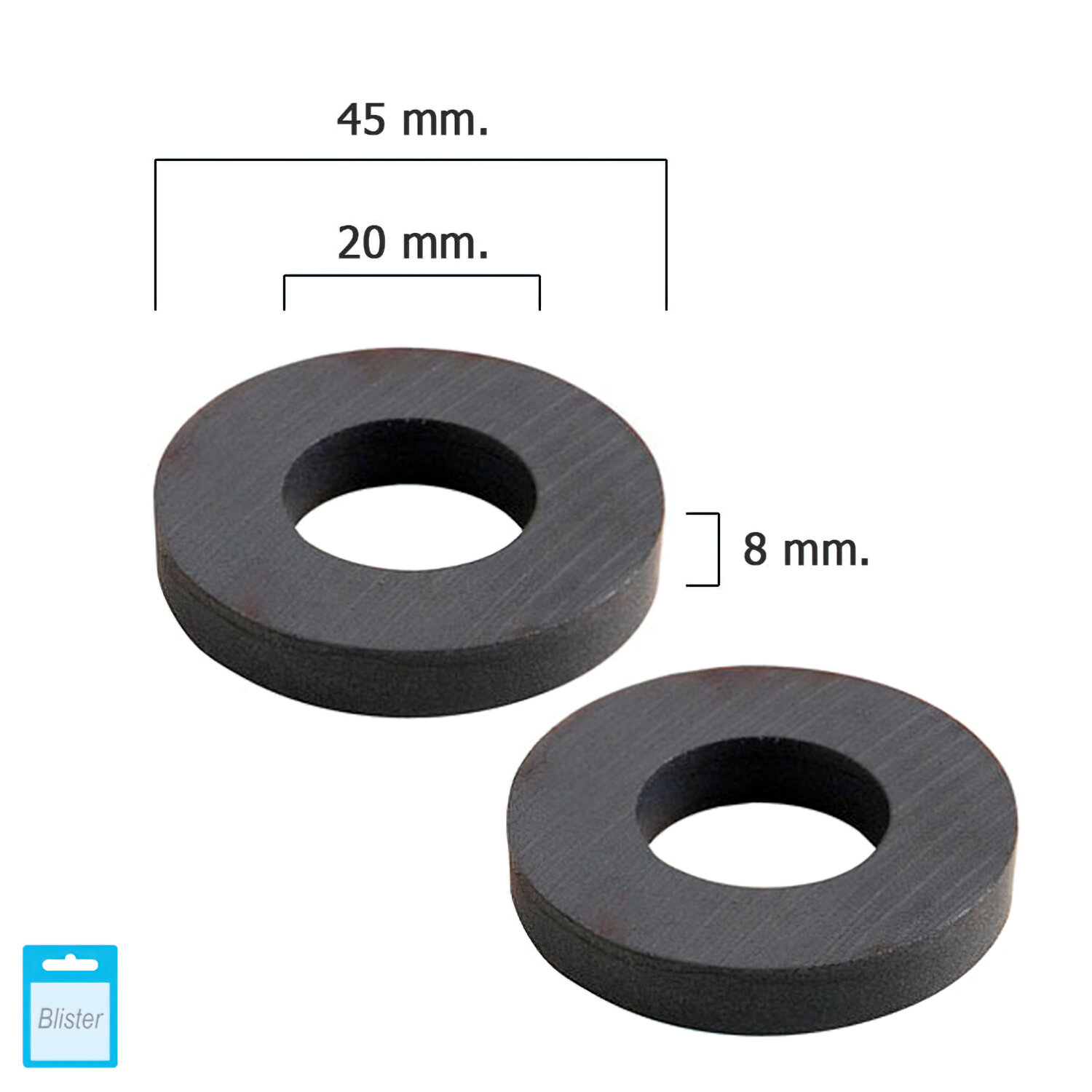 Iman Wolfpack Ferrita Aro � 45x20x8 mm. (Blister 2 Piezas)