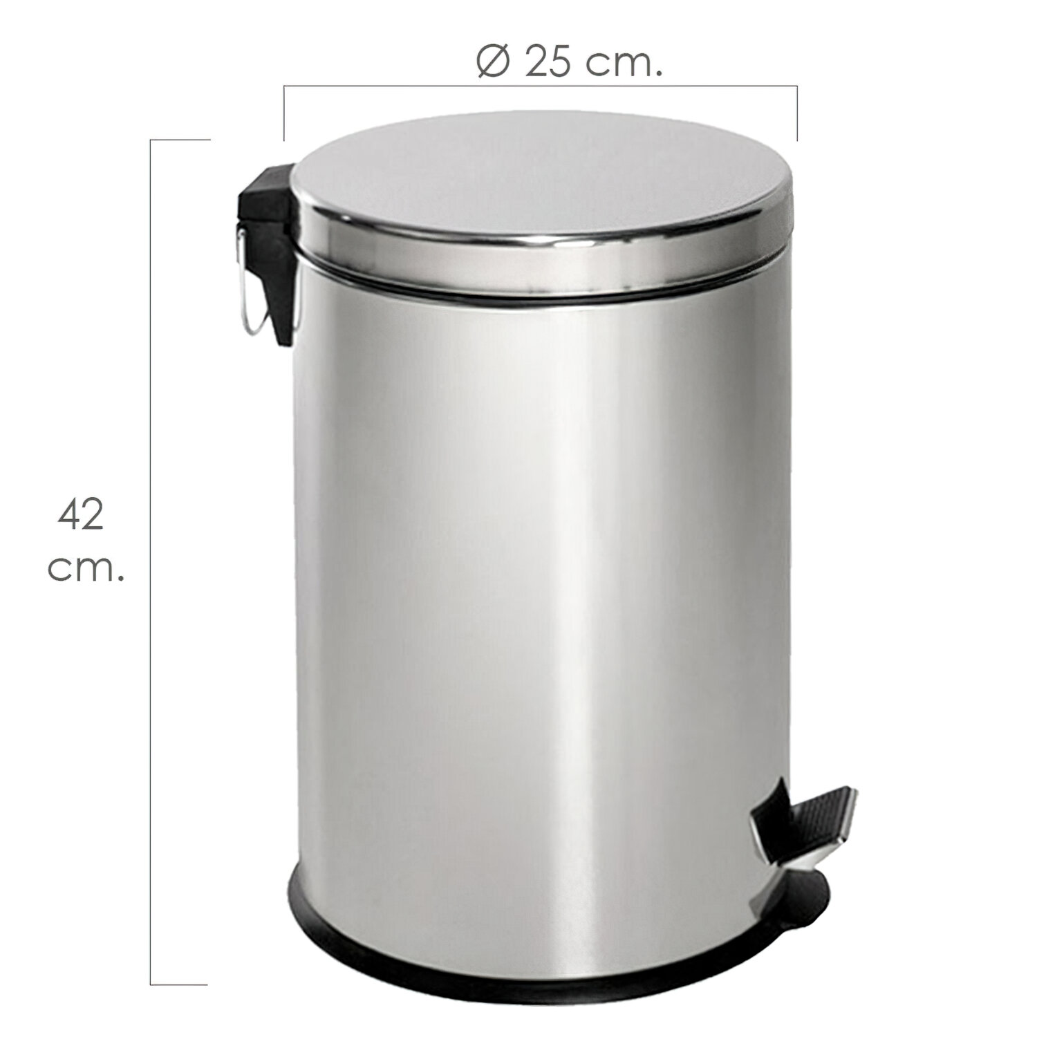 Papelera Maurer  Inoxidable 12 Litros � 25 x 42 cm.
