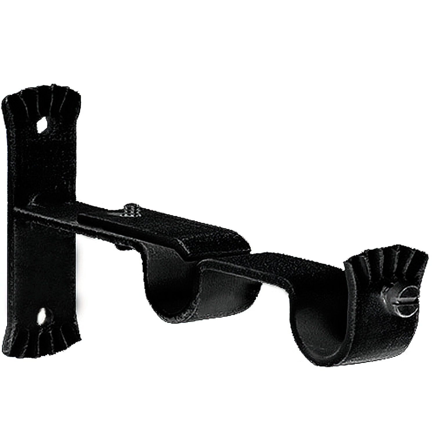 Soporte Doble Forja � 20 mm. Negro  (Blister 2 Piezas)