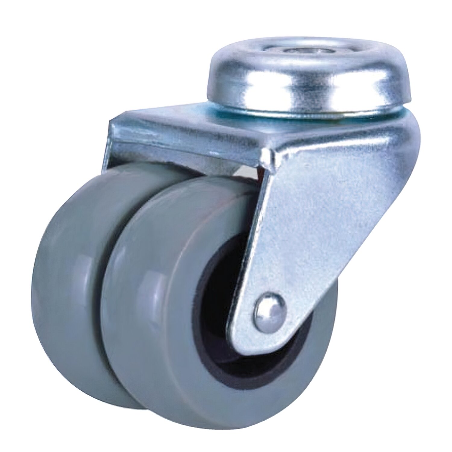 Rueda Dom�stica Doble Poliamida Gris Pasante   50mm