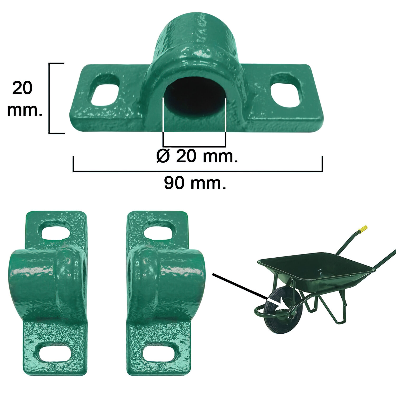 Cojinete Carretilla Obra Verde Met�lica