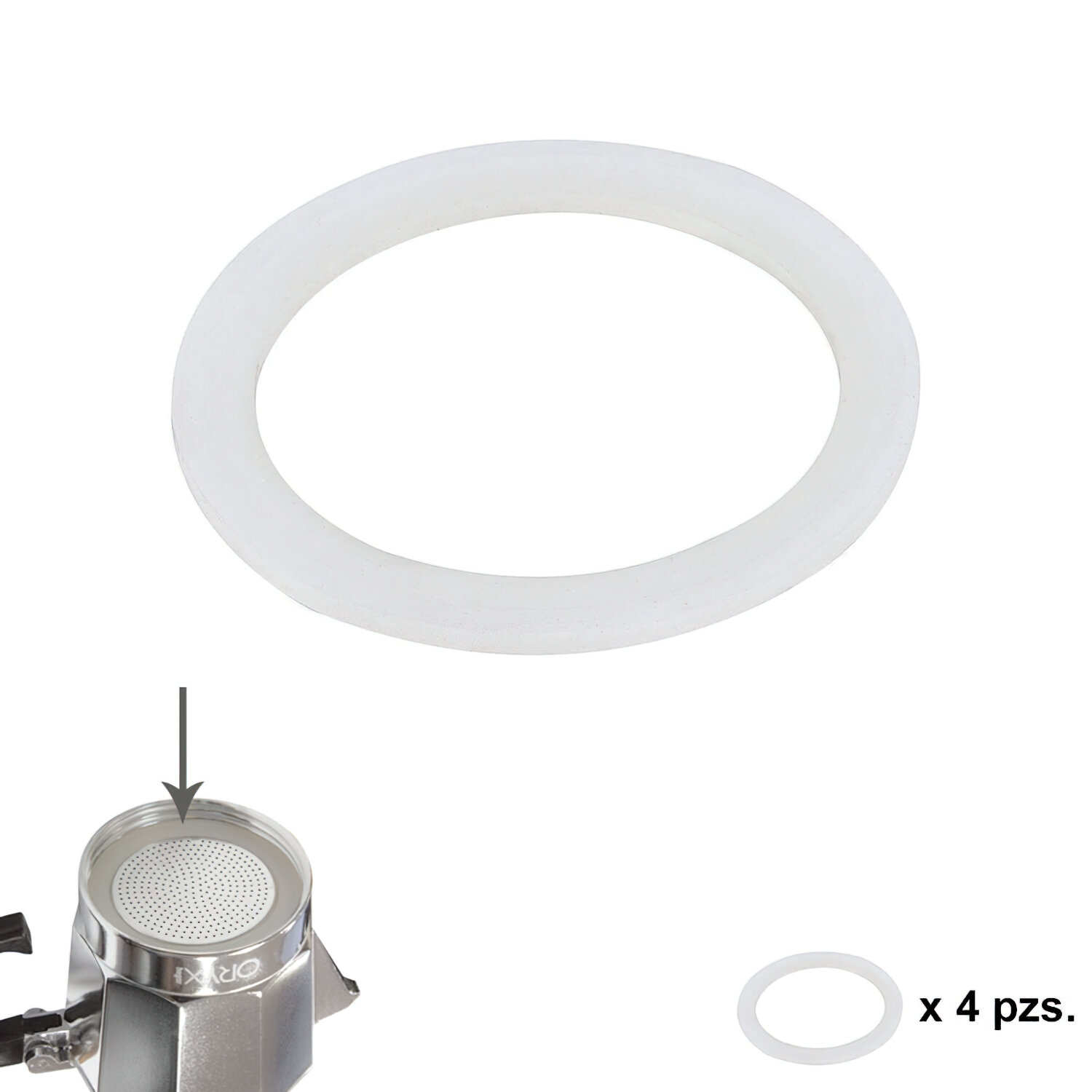 Junta Goma Silicona Cafetera Aluminio Classic / Inducci�n 12 Tazas (4 Unidades)
