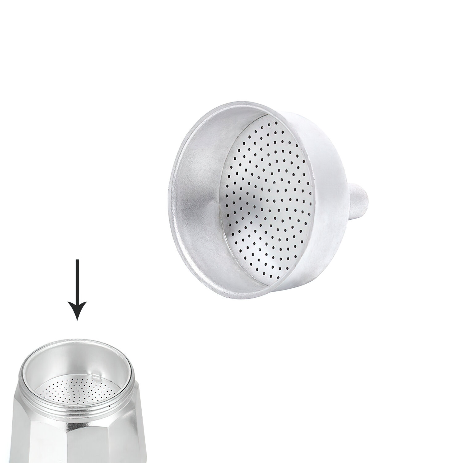 Embudo Cafetera Aluminio Classic / Inducci�n 2 Tazas