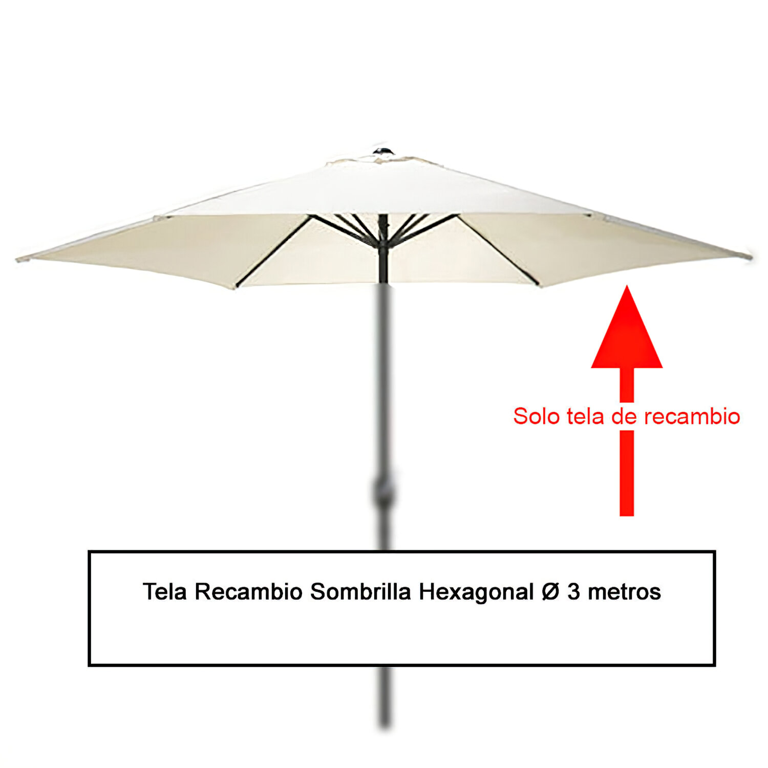 Tela Recambio Sombrilla Hexagonal � 3 metros (08091050)