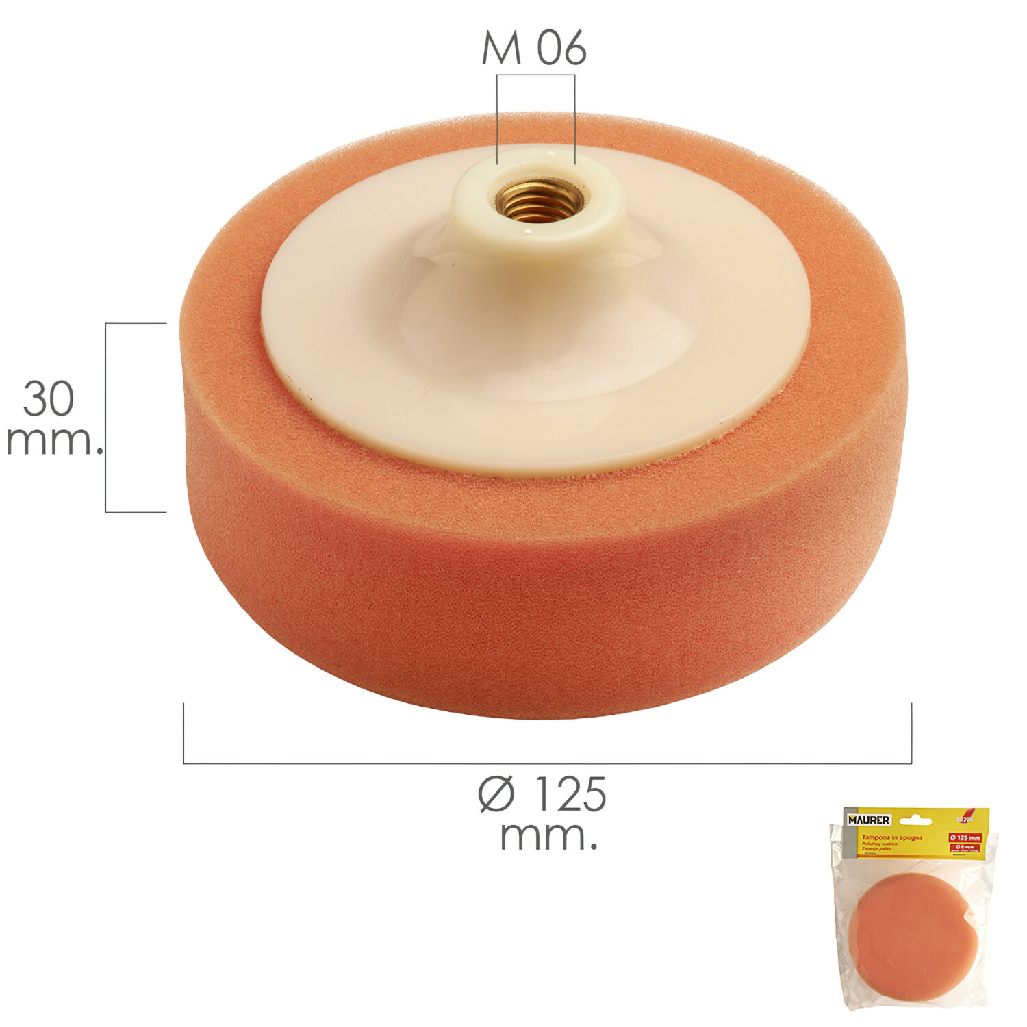 Disco Pulidor Esponja Para Amoladora / Pulidora � 125 mm. M14