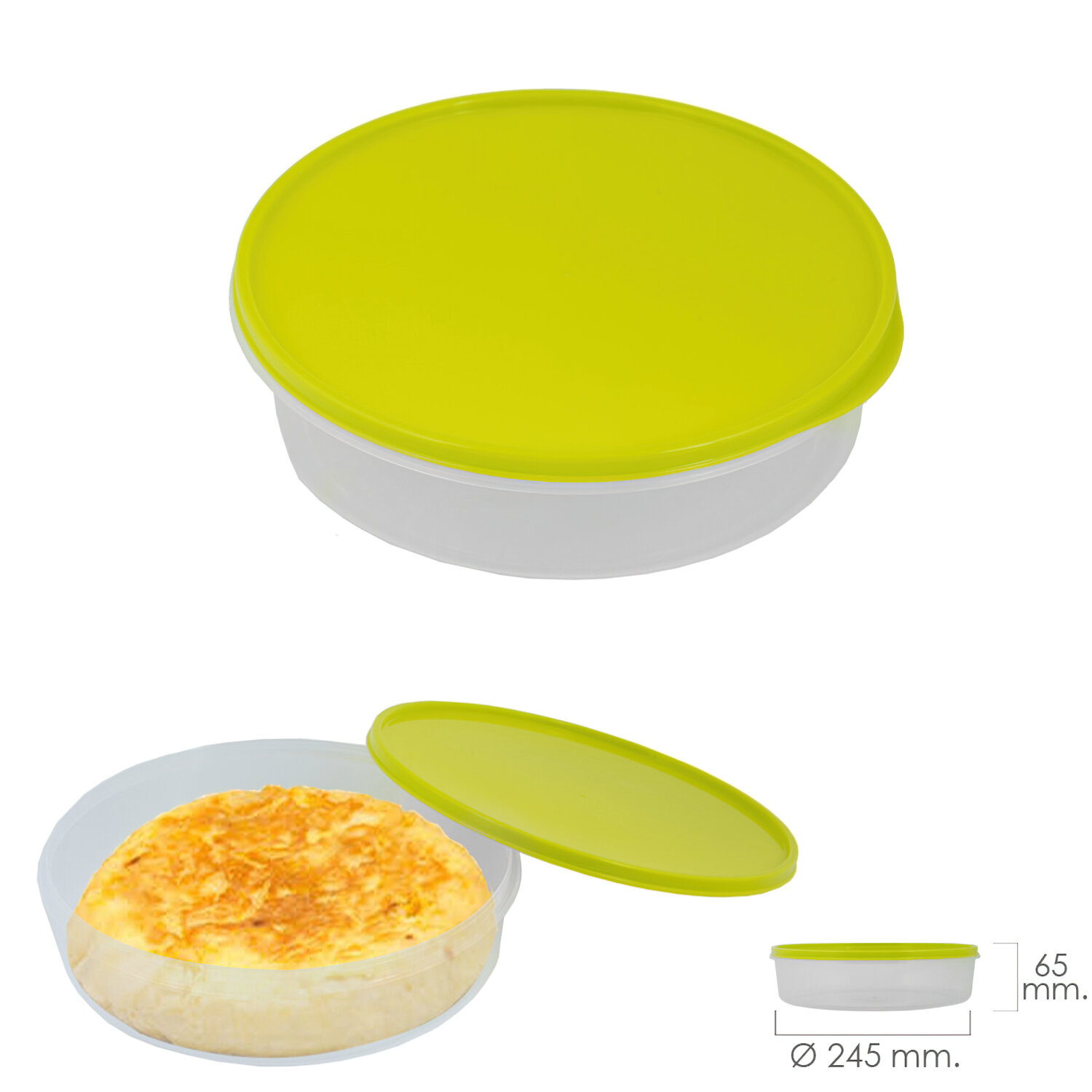 Fiambrera Para Tortillas Redonda � 24.5 cm. 2 Litros