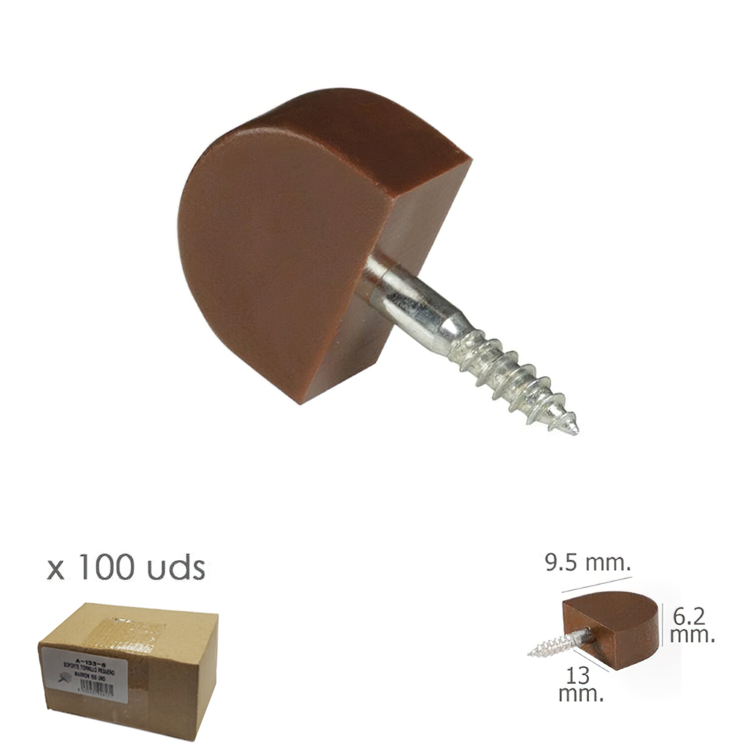 Soporte Estanteria Tornillo Peque�o Marron (Caja 100 unidades)