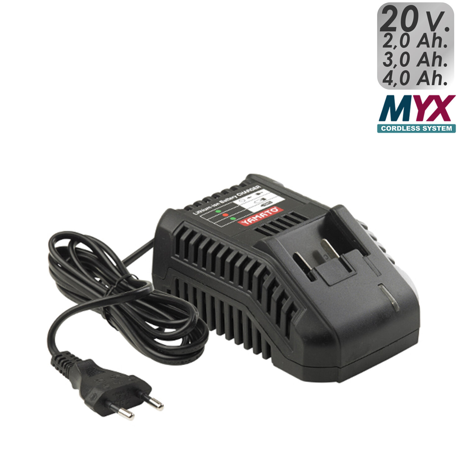 Cargador Baterias Yamato 20 V. LIMYX Universal Para 2,0 / 3,0 / 4,0 Ah