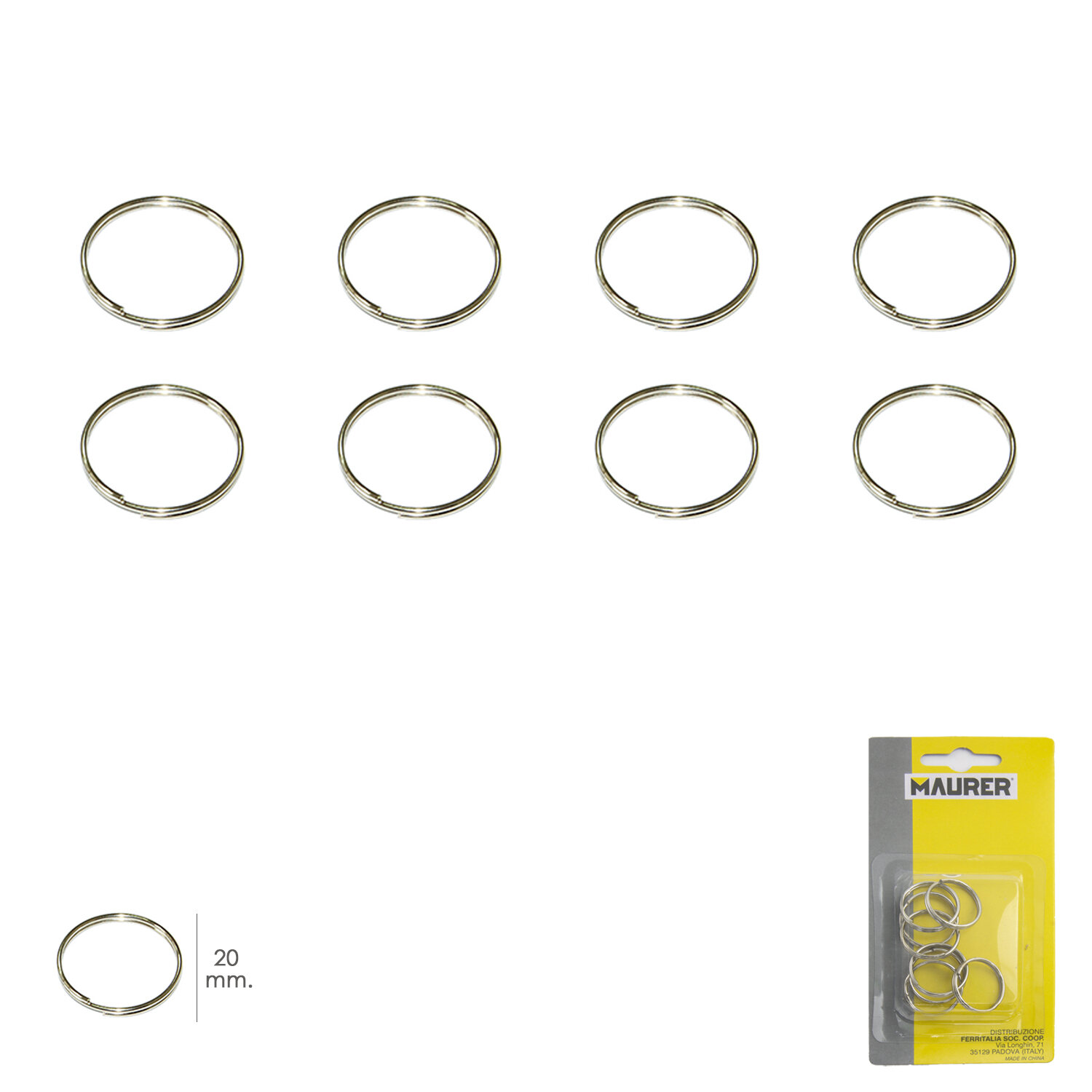 Anilla Llavero � 20 mm (Blister 8 piezas)
