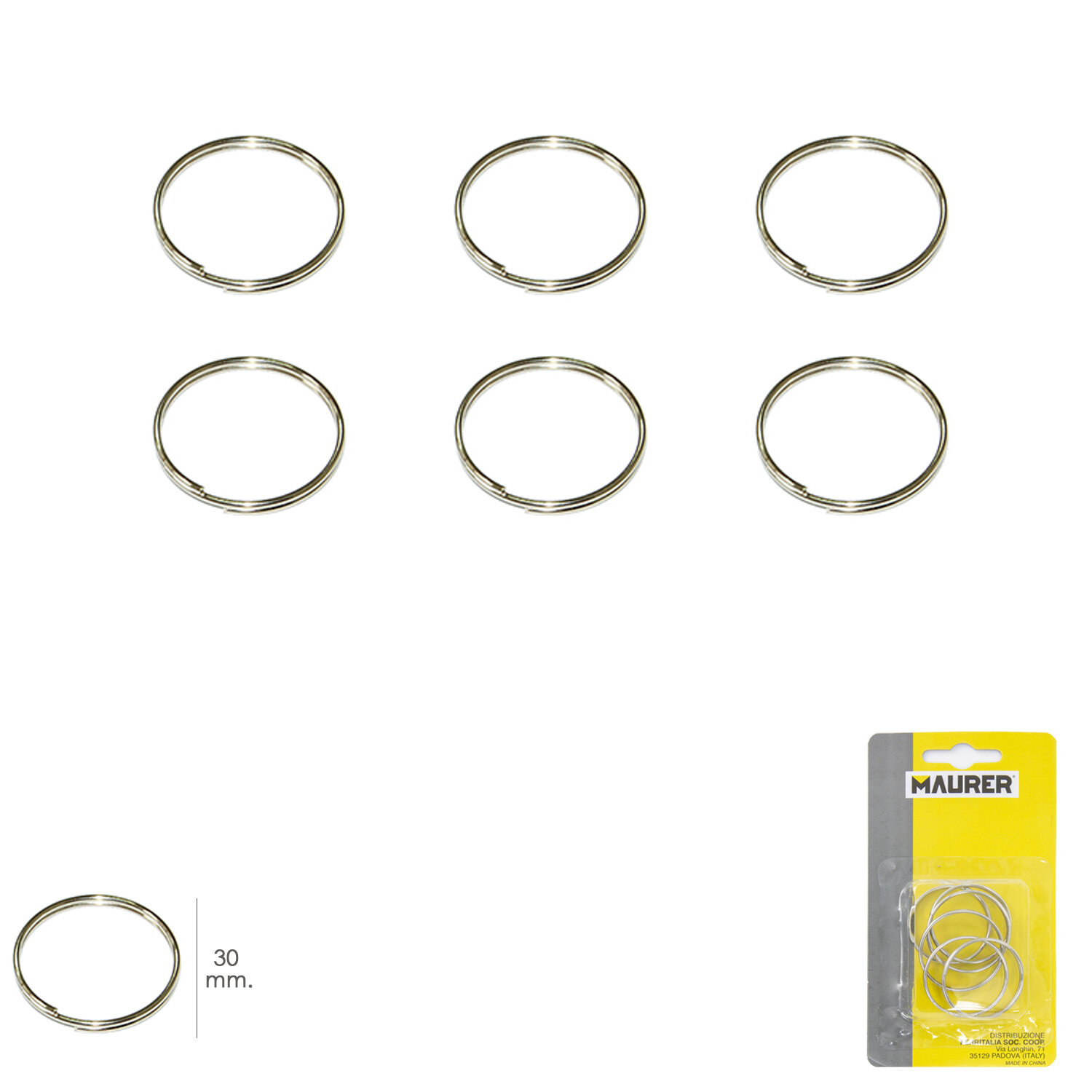 Anilla Llavero � 30 mm (Blister 6 piezas)