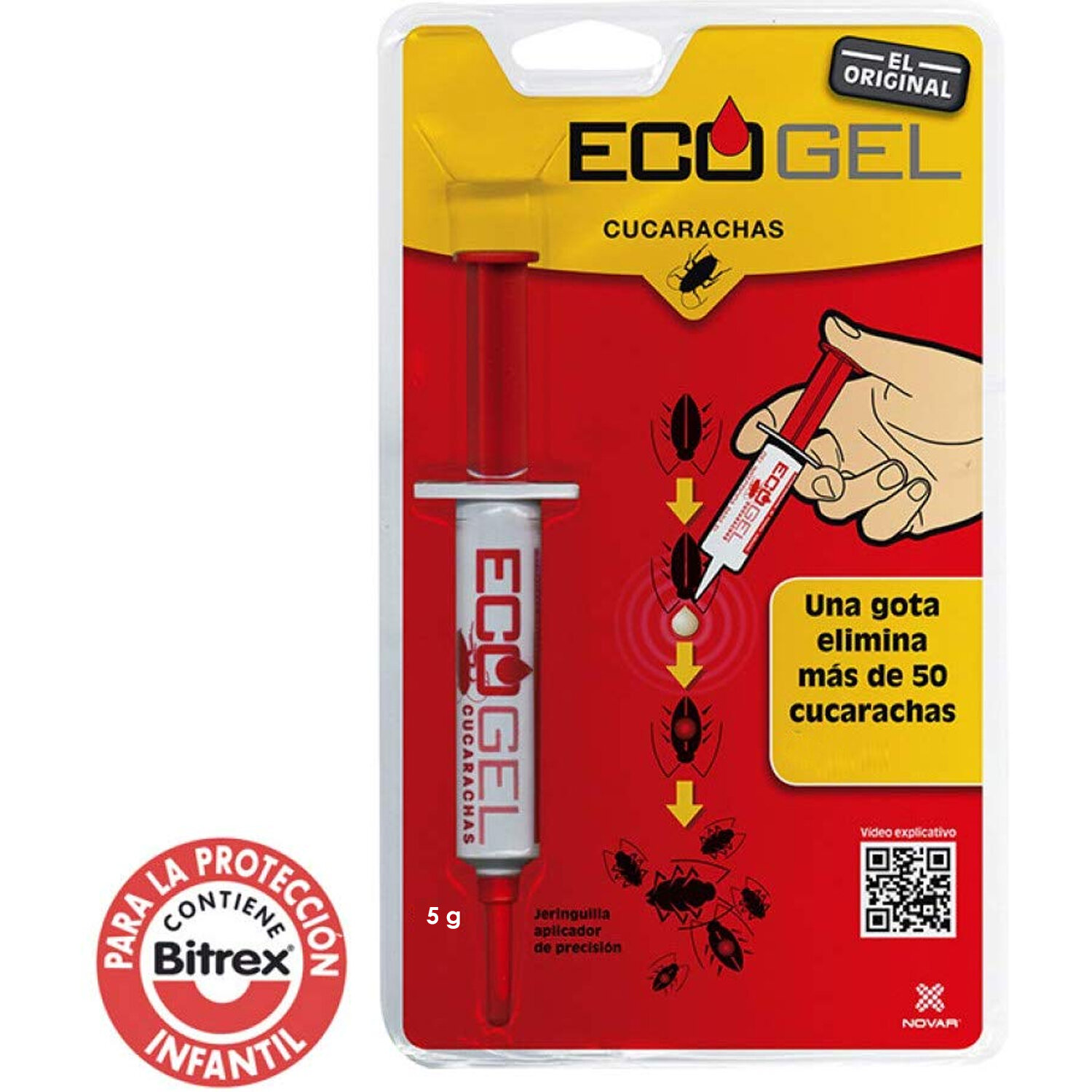 Ecogel Cucarachas Jeringa 5 Gramos Blister