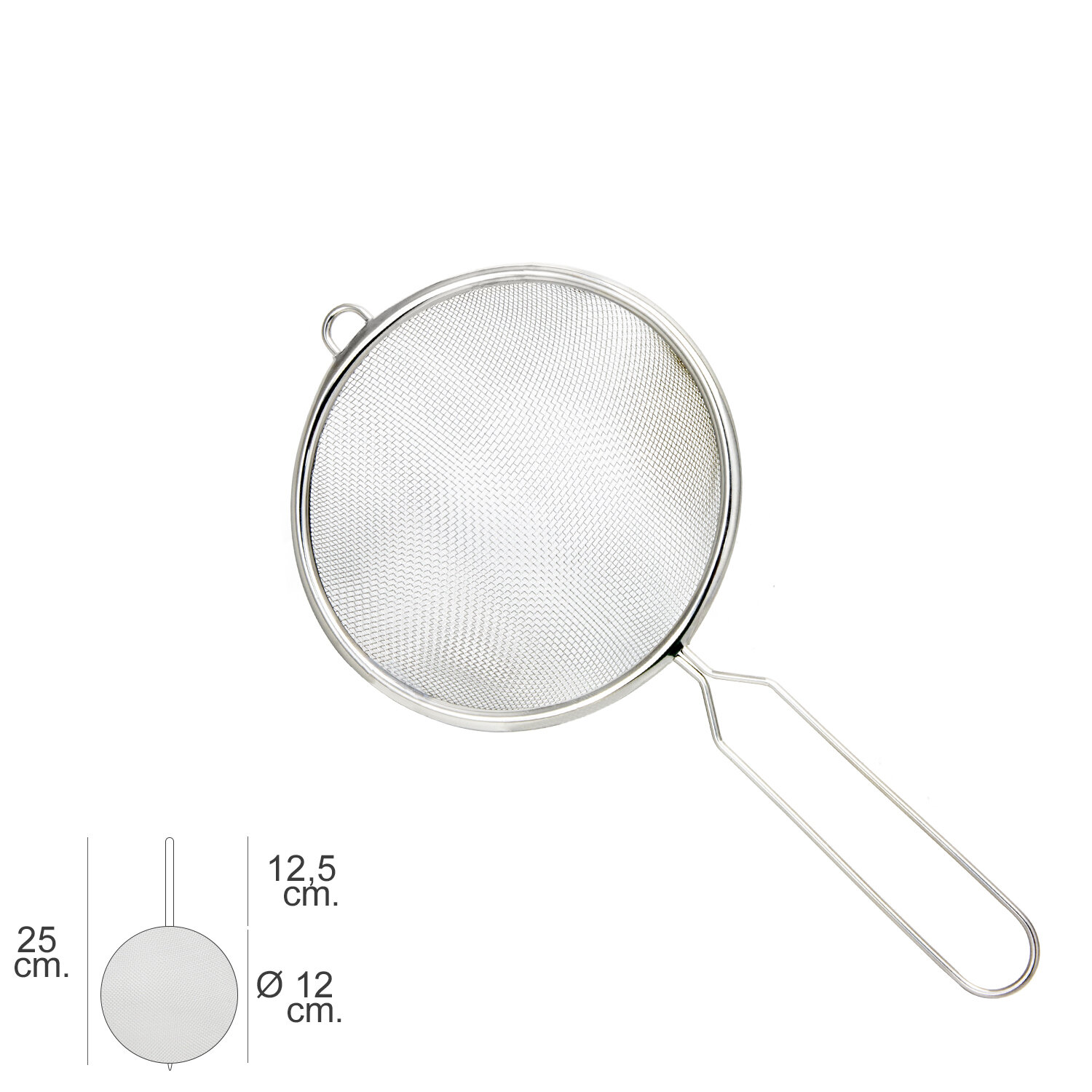 Colador Acero Inoxidable Basic � 12 x 25 (Alt.) cm.