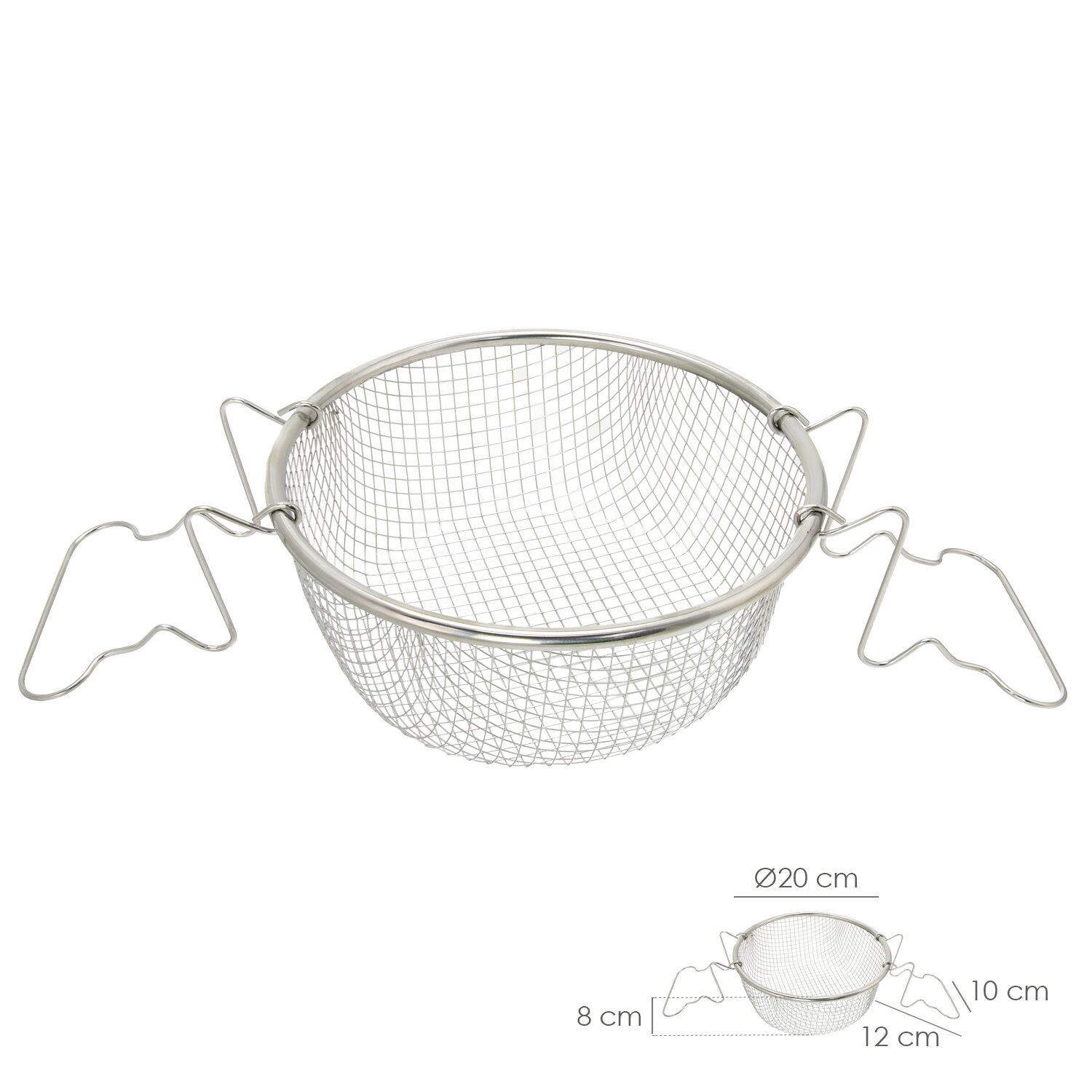 Cesta Freir Acero Inoxidable Con Asas � 20 cm.