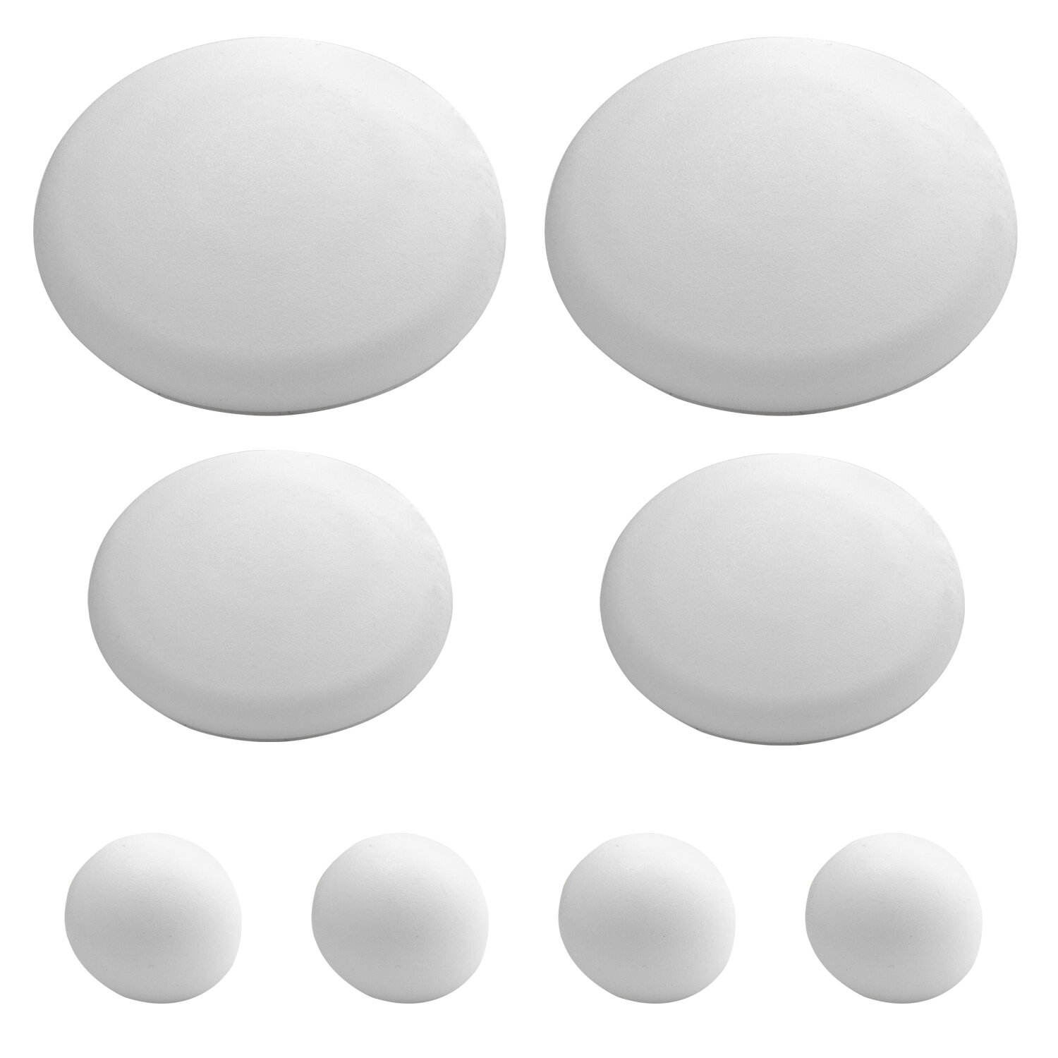 Topes Adhesivos para Paredes / Puertas / Ventanas / Mobiliario 2 x � 60 mm. / 2 x 40 mm. / 4 x 22 mm. (Blister 8 piezas)