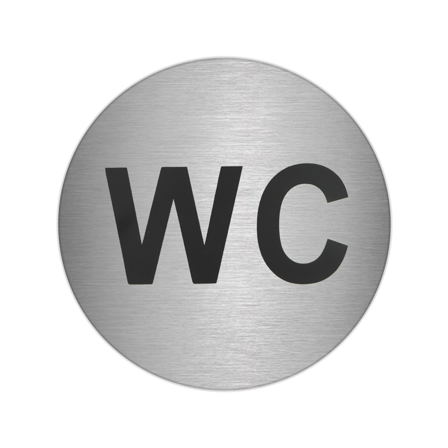 Placa Adhesiva "WC" Acero Inoxidable � 7 cm.