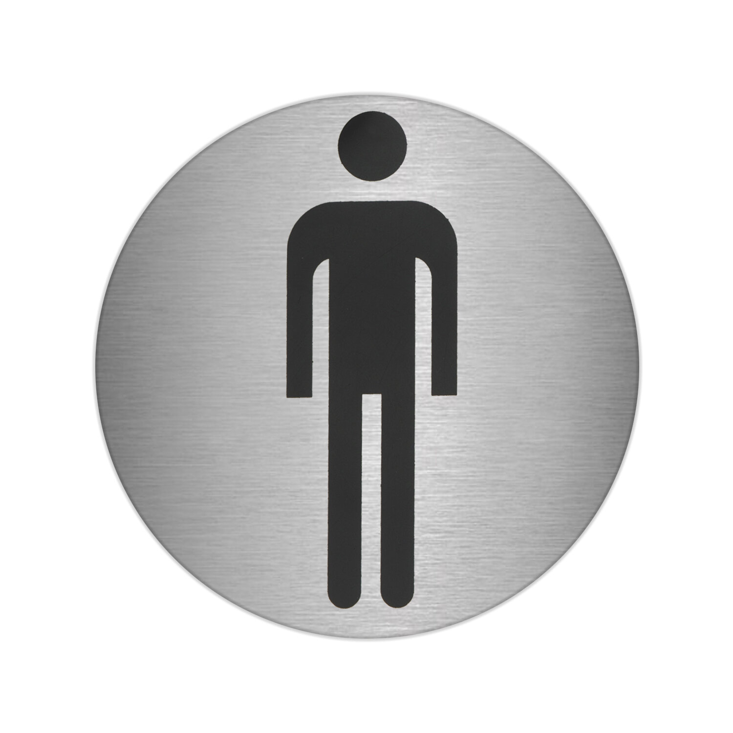 Placa Adhesiva Ba�o "Hombre" Acero Inoxidable � 7 cm.