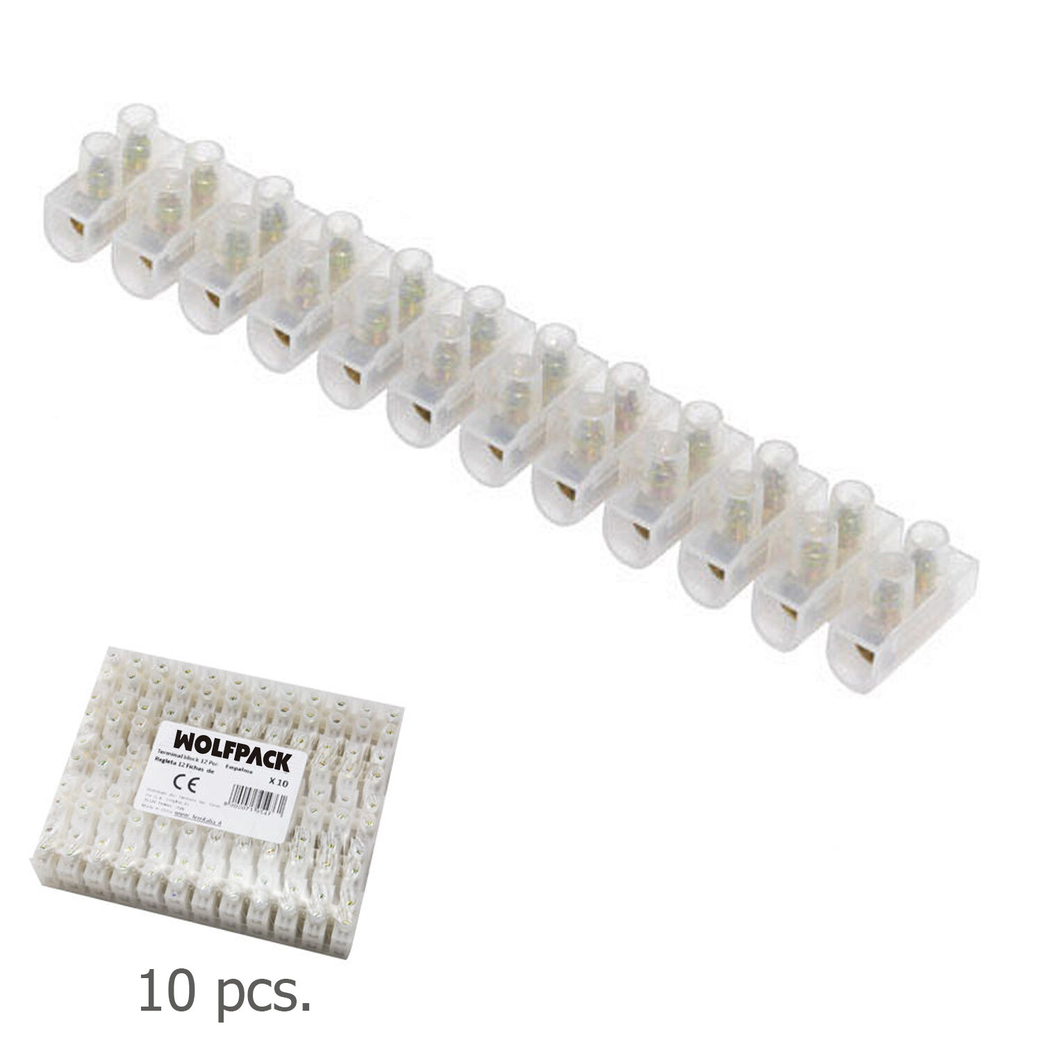 Regleta Ficha Empalme 30 A - 16 mm. Paquete de 10 piezas.