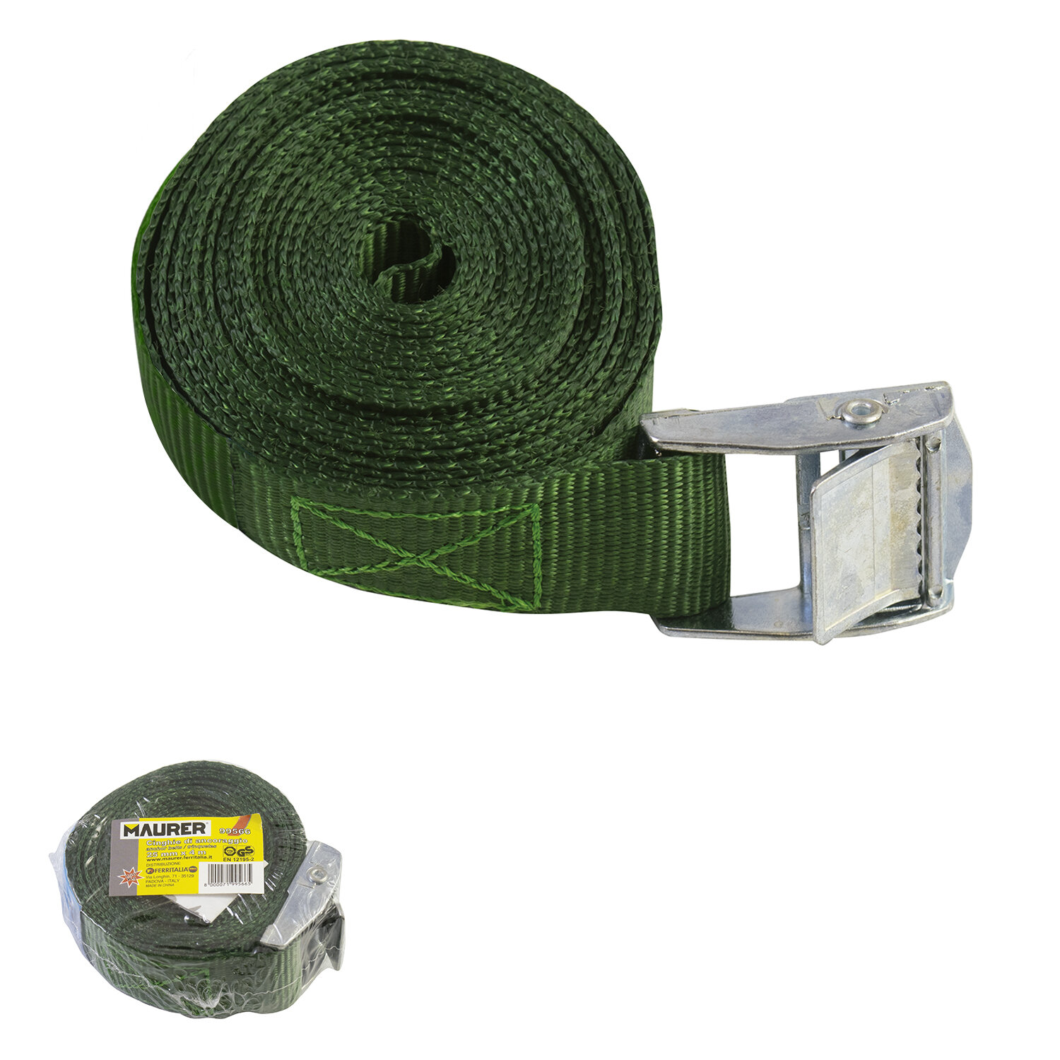 Cinta De Amarre con Trinquete. 4 mt x 25mm.  1 Unidad