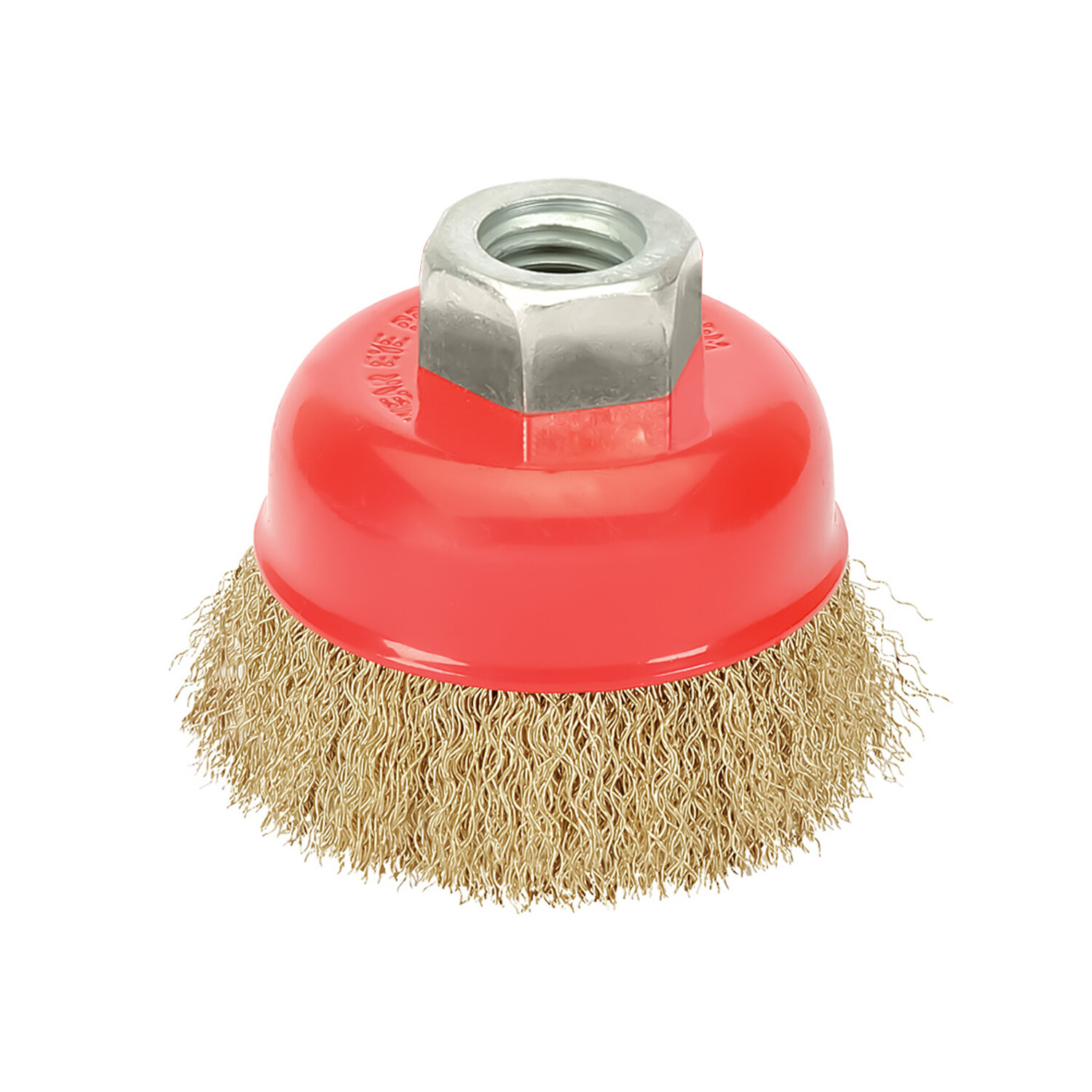 Cepillo Taza Acero Latonado, �  65 mm. Rosca M14 / Alambre de � 0,30 mm.