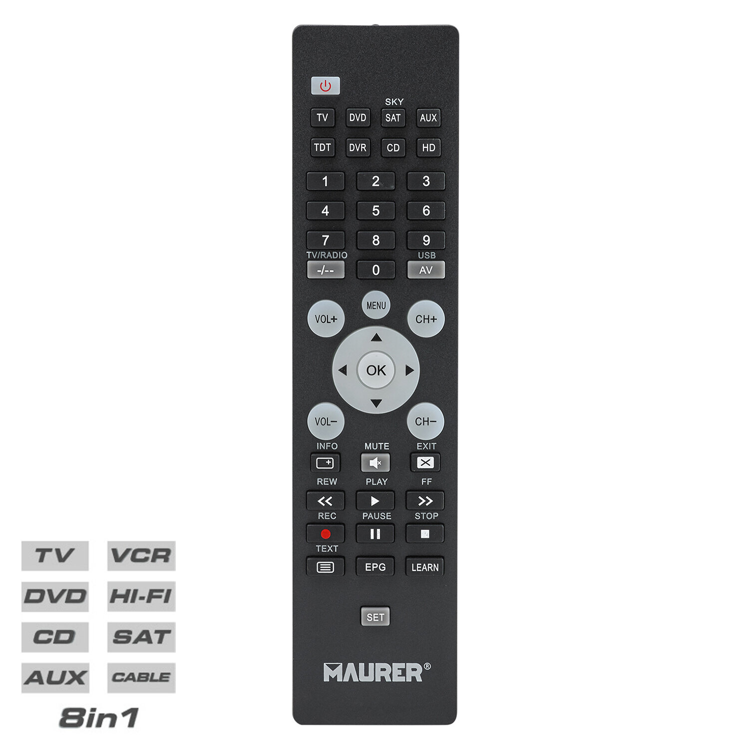 Mando Universal TV / Satelite Maurer 8 Aparatos