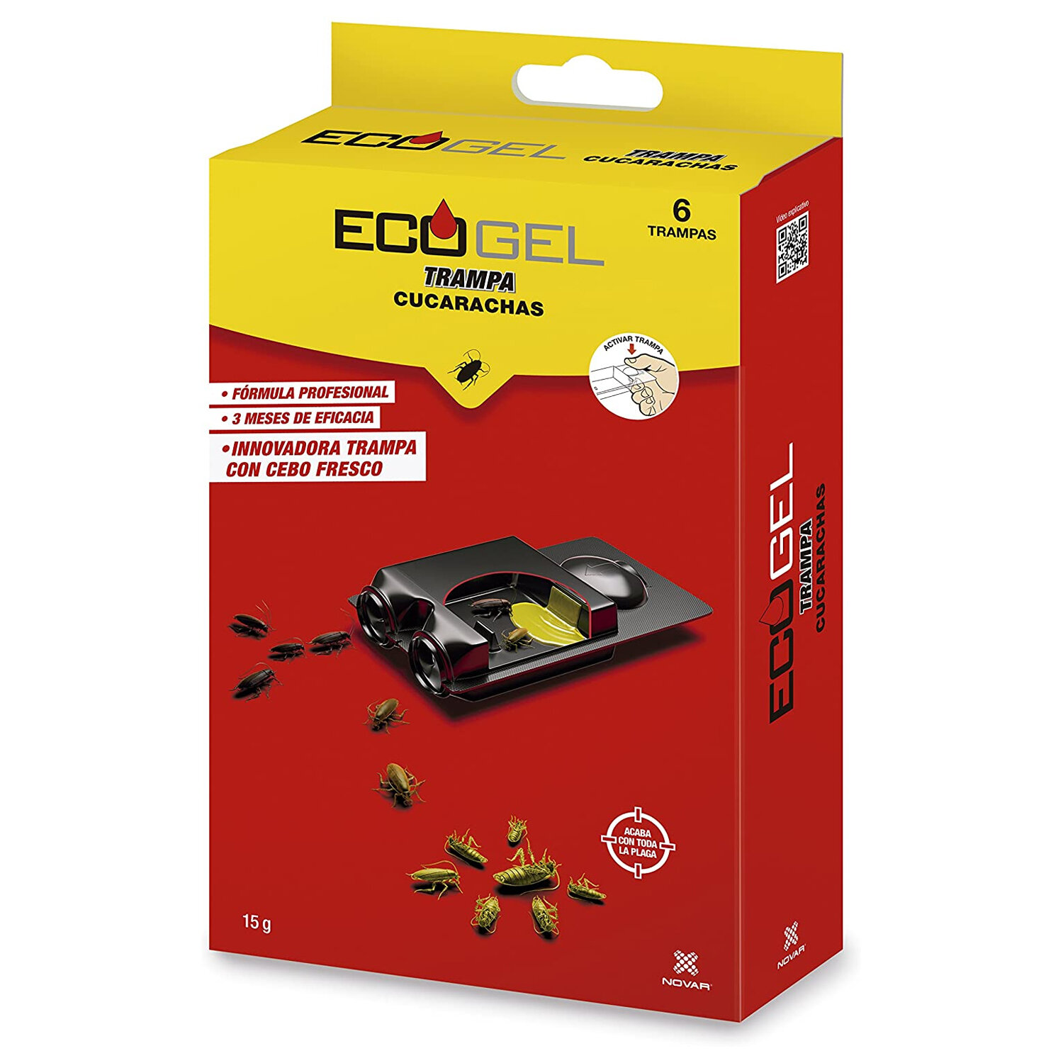 Ecogel Cucarachas Trampa 15 Gramos (Caja 6 Unidades)