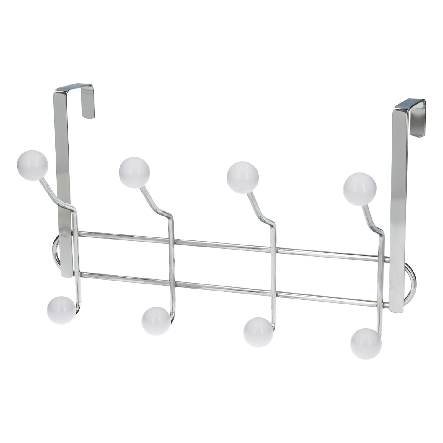 Perchero Metalico Para Puerta 4/8 Ganchos. Terminacion Blanca.