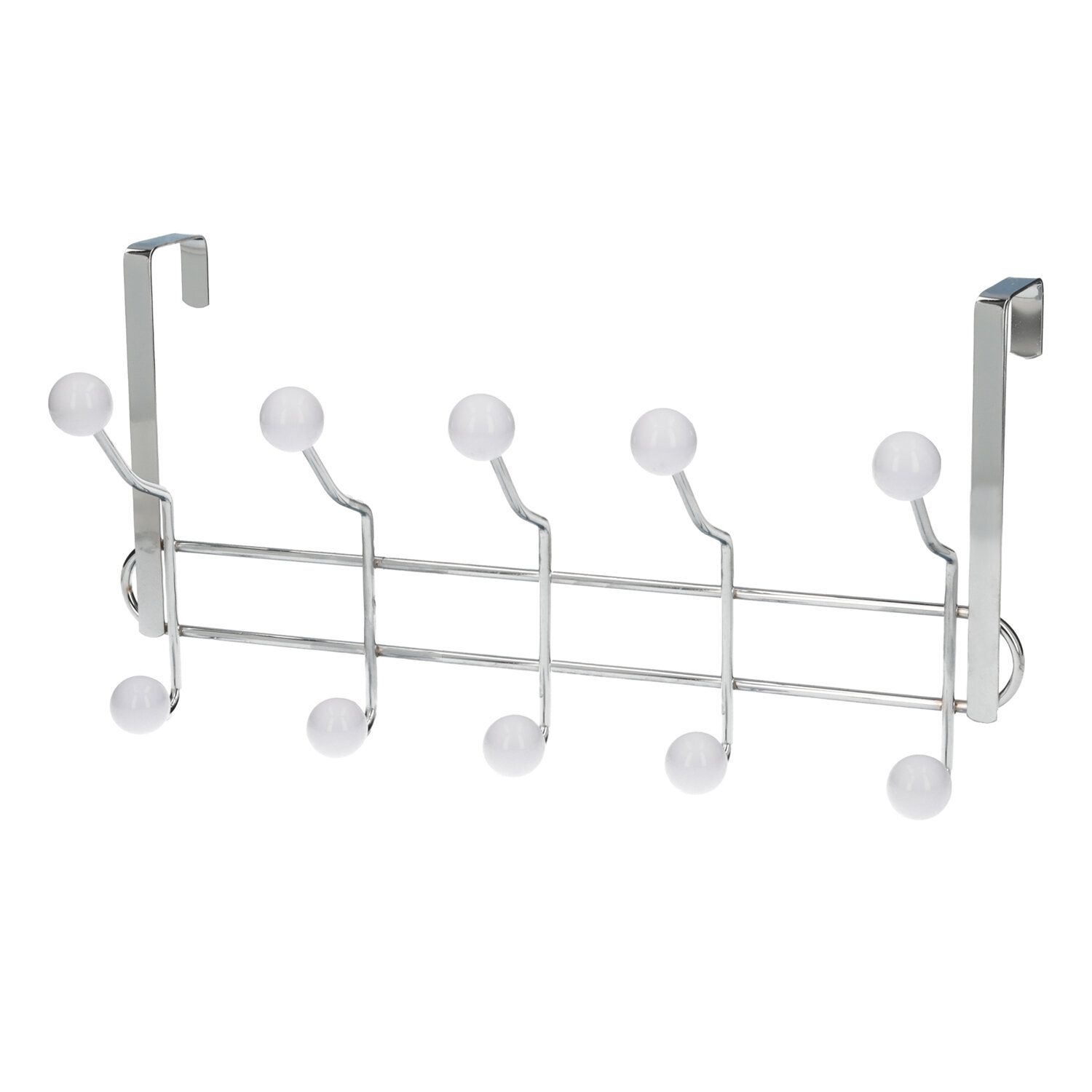 Perchero Metalico Para Puerta 5/10 Ganchos. Terminacion Blanca.