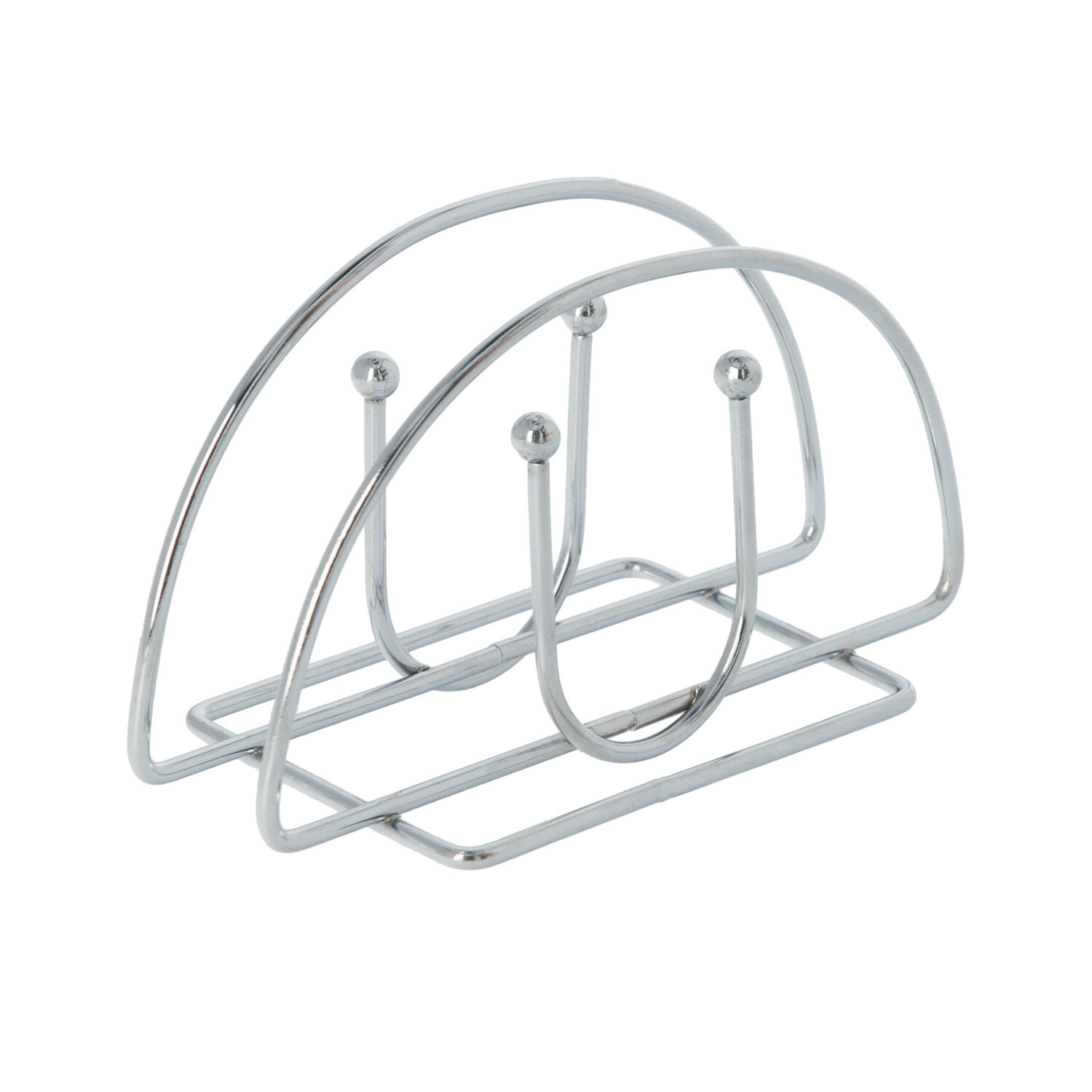 Servilletero De Mesa Vertical, Forma Semicircular, Acero Cromado.