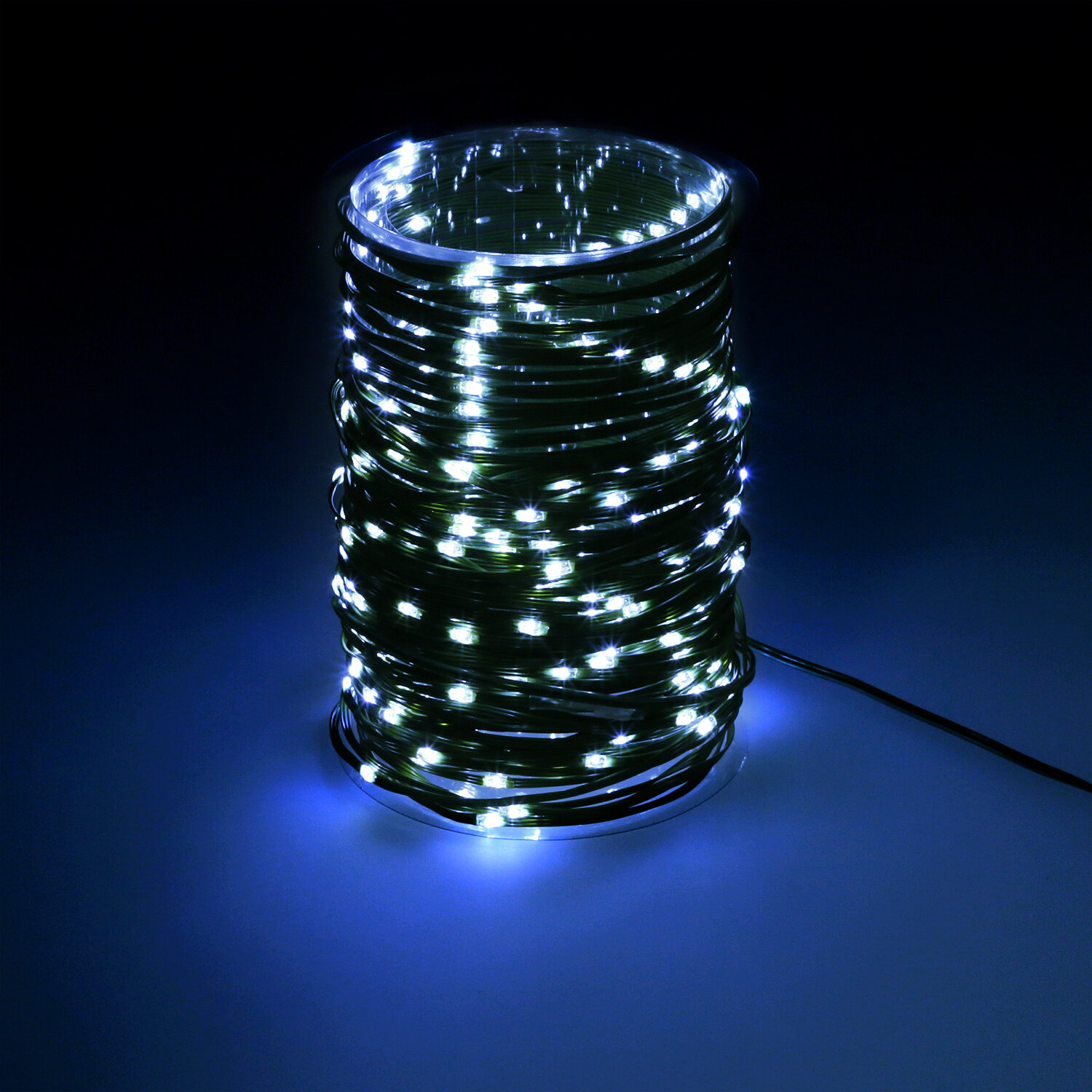 Luces Navidad Microled 300 Leds Color Azul Hielo Ip44