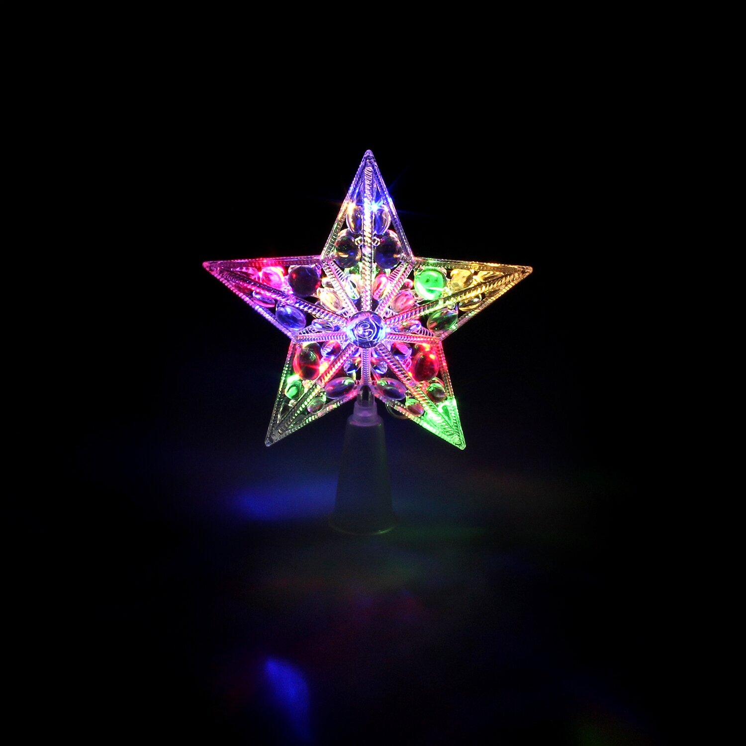 Luces Navidad Estrella Para Arbol Multicolor A Pilas (2 AA no incluidas) IP20