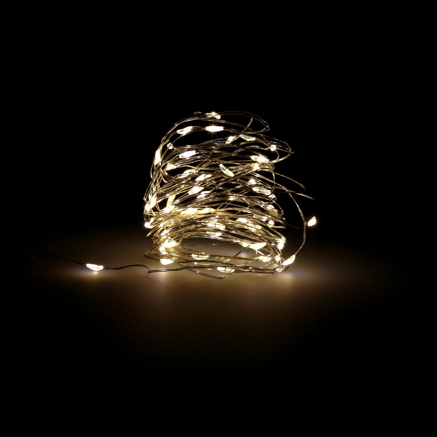 Luces Navidad Microled 60 Leds Color Blanco Calido Ip20. A Pilas (3 AA No Incluidas)