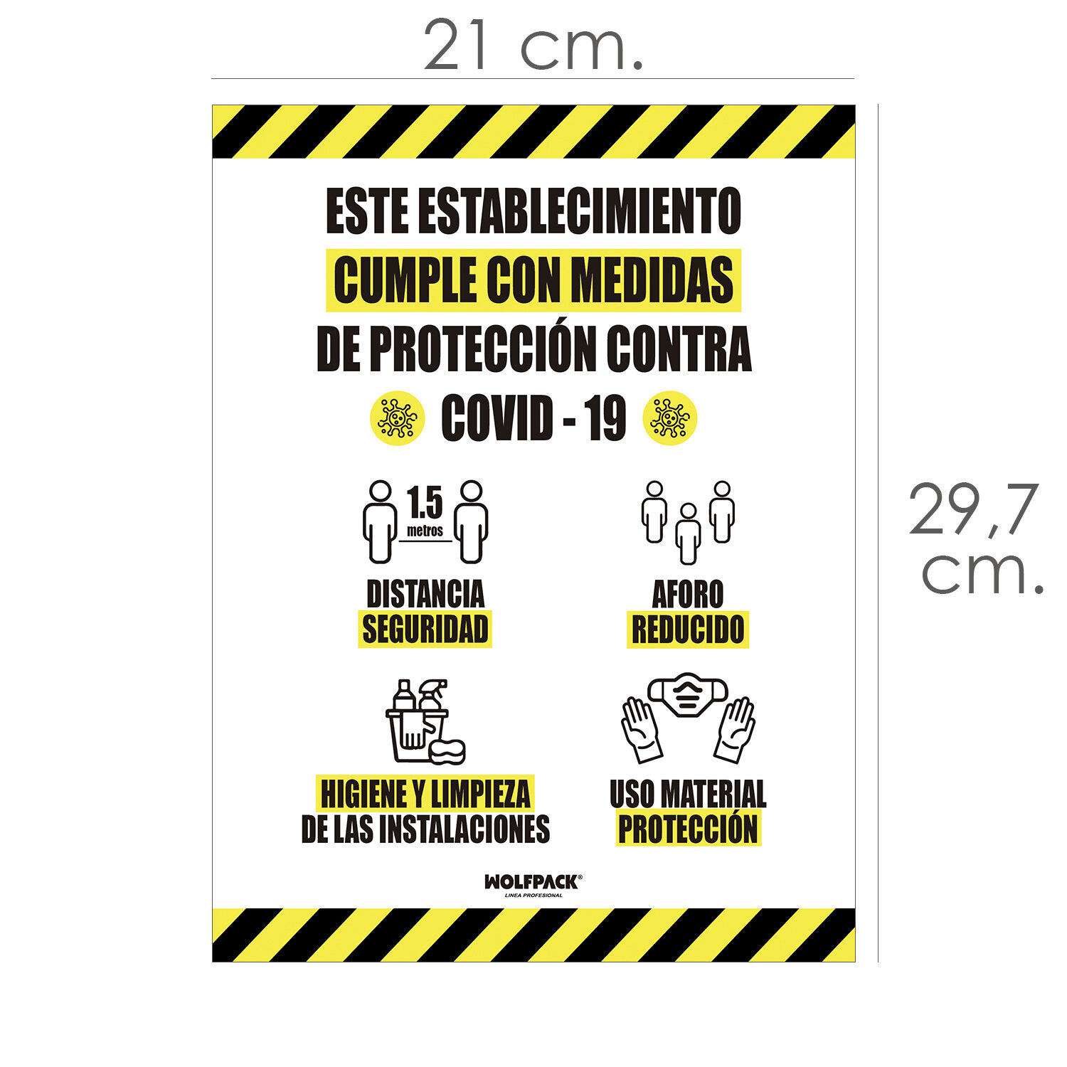 Cartel Rotulacion Cumple Normas Covid19 Adhesivo Tama�o A4