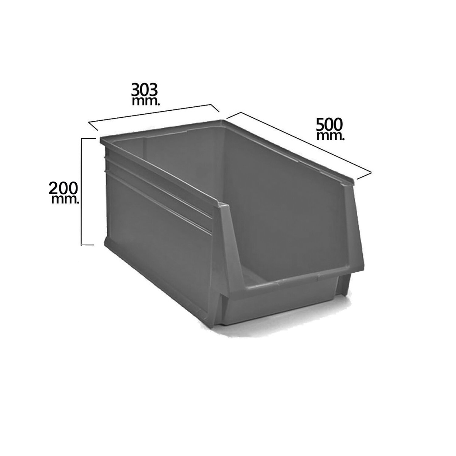 Gaveta Apilable Gris N�58 500x303x200 mm.