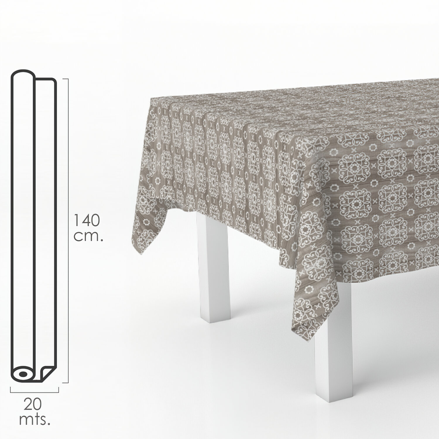 Mantel Antimanchas Hule Rollo 140 cm. x 20 metros. Estampado Madera