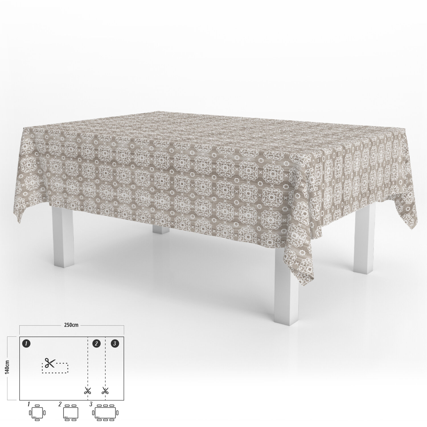 Mantel Antimanchas Hule Rectangular 140 x 250 cm. Estampado Madera