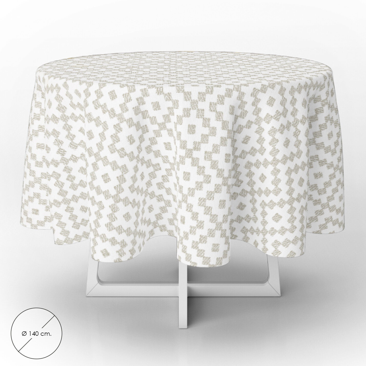 Mantel Antimanchas Hule Redondo � 140 cm. ZigZag