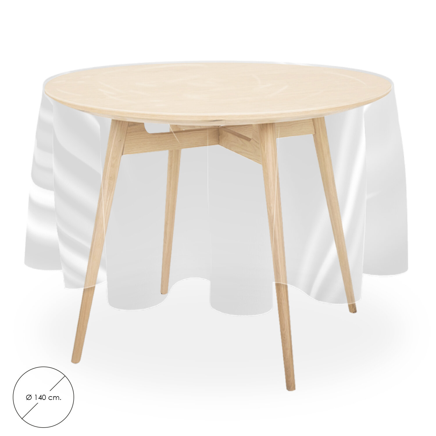 Mantel Antimanchas Hule Redondo � 140 cm. Transparente