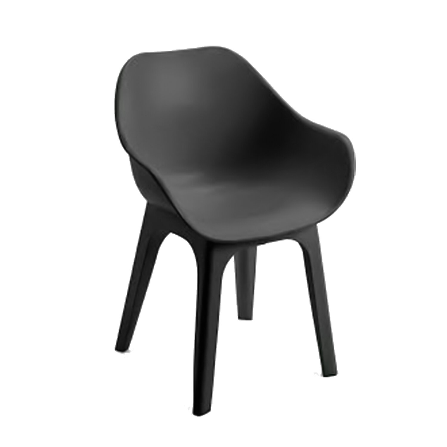 Silla Resina Gihbili Con Brazos Antracita