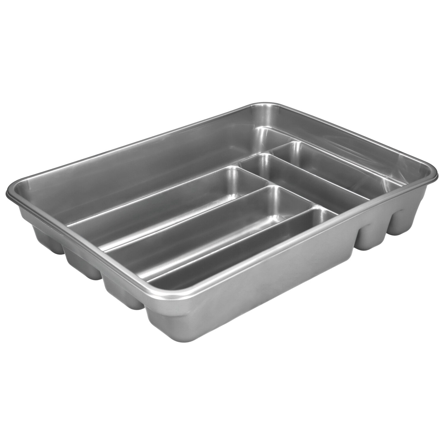 Cubertero Plastico Color Gris Plata  Oryx 40x30x7 cm.