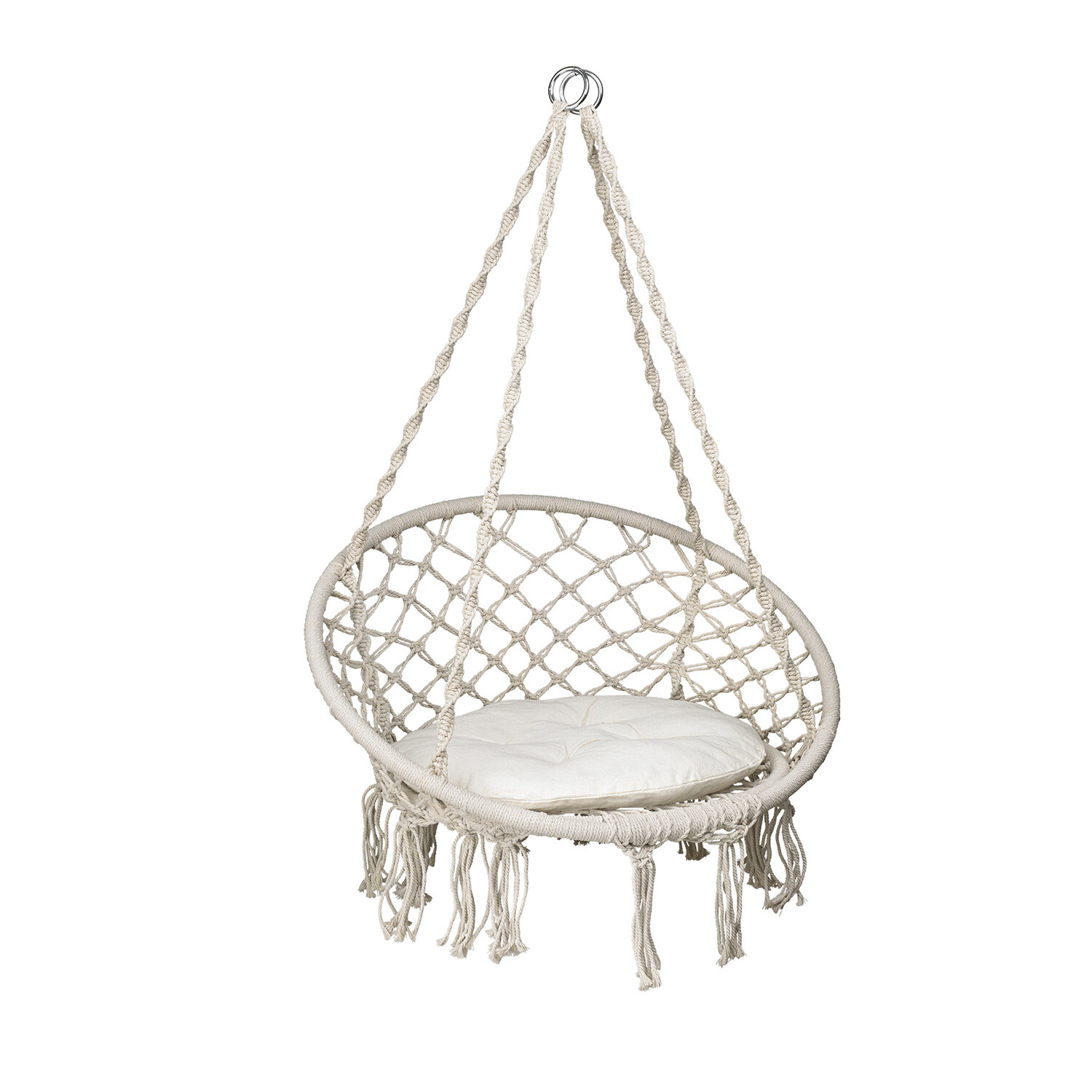Silla / Balancin Colgante En Algodon Beige