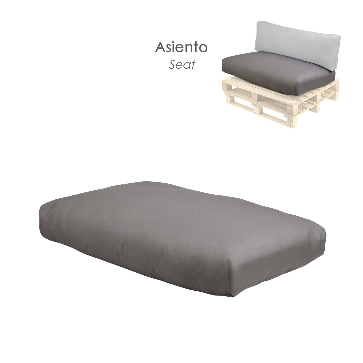 Cojin Para Pale Asiento Beige Claro 120x85x20 cm.